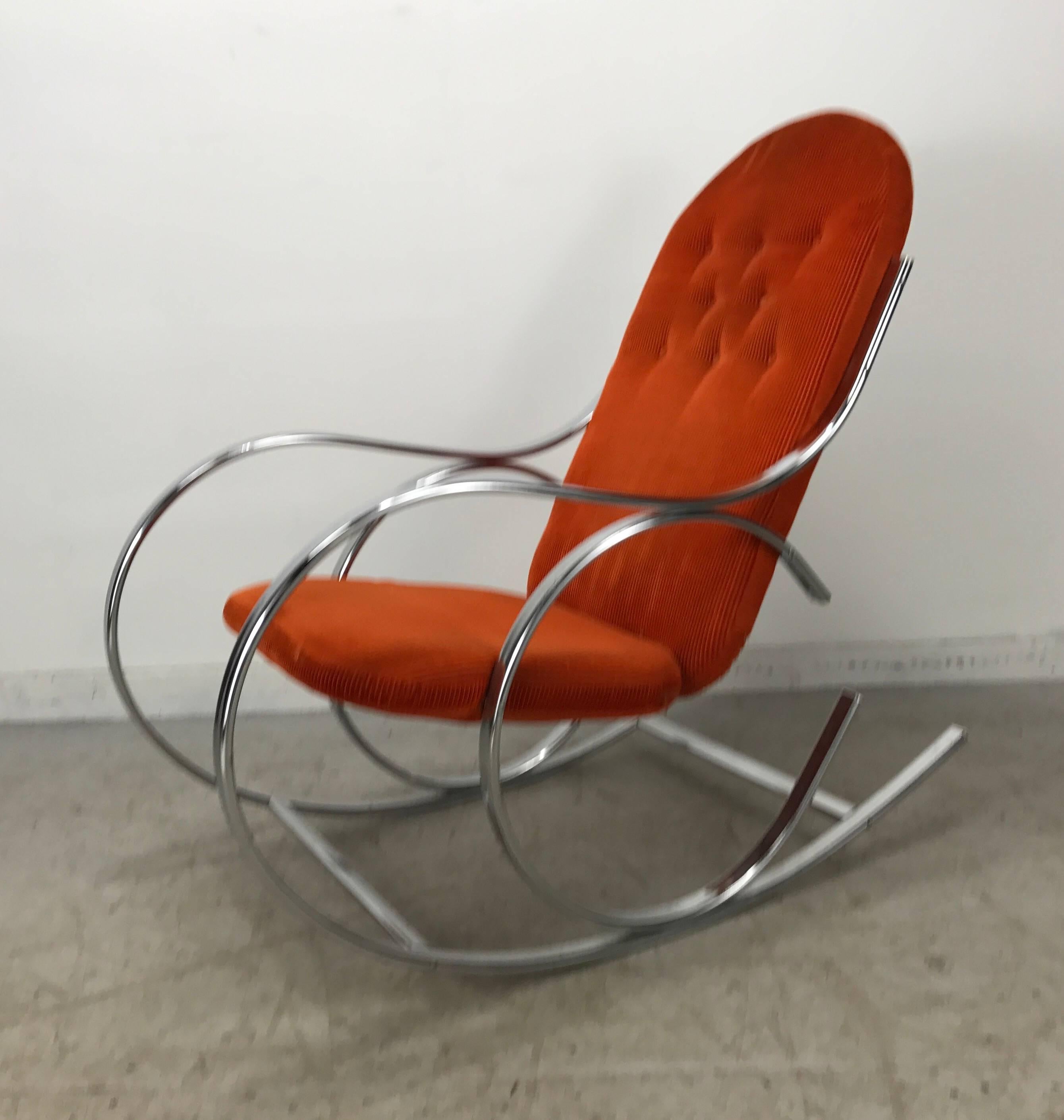 chrome rocking chair