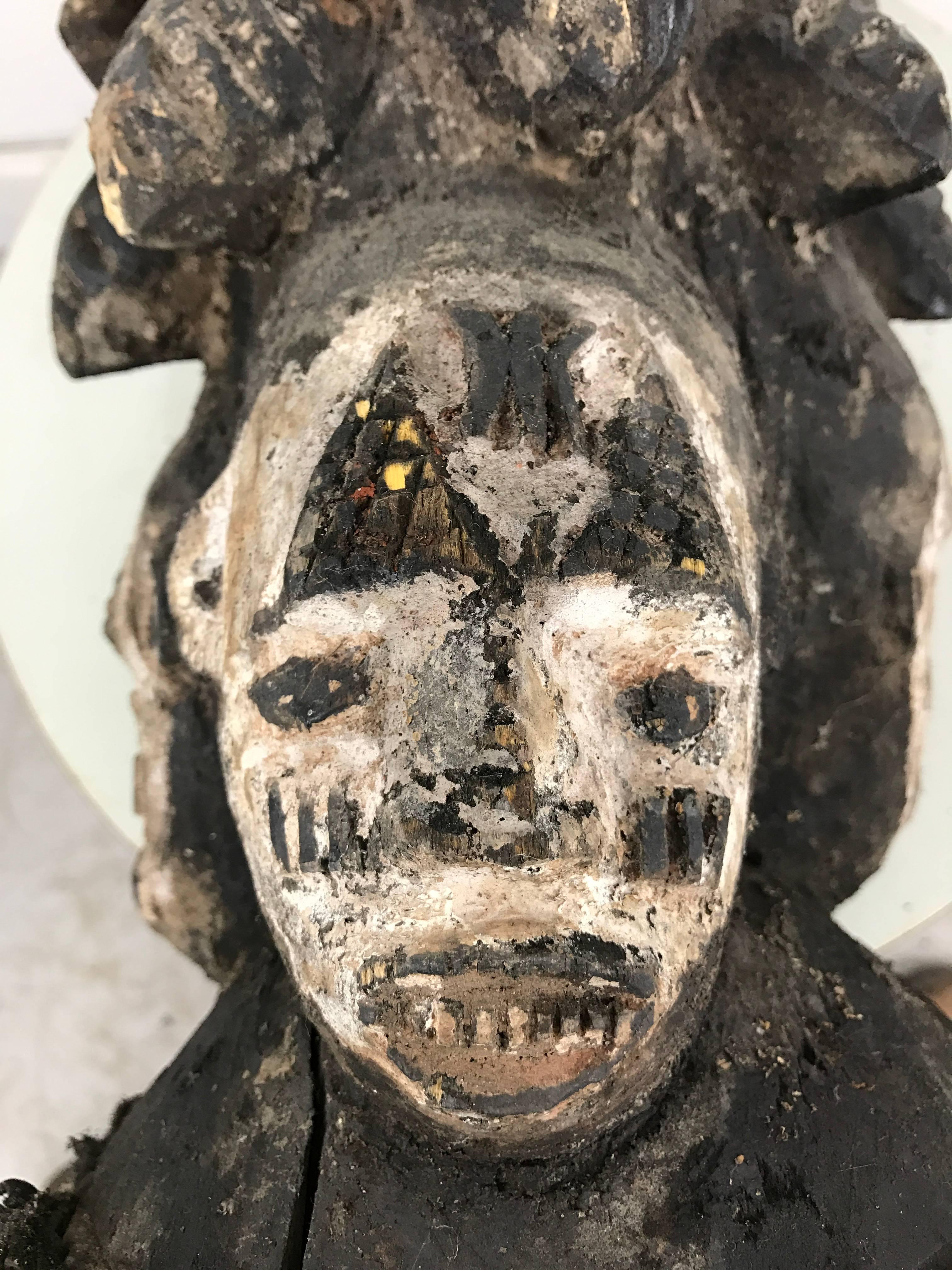 Wood Fine Idoma Headdress, Ungulali, Headcrest or Headdress Mask, Nigeria For Sale