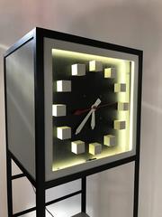 Rare Modernist Iron Weinberg Style Neon Grandfather Shelf Clock