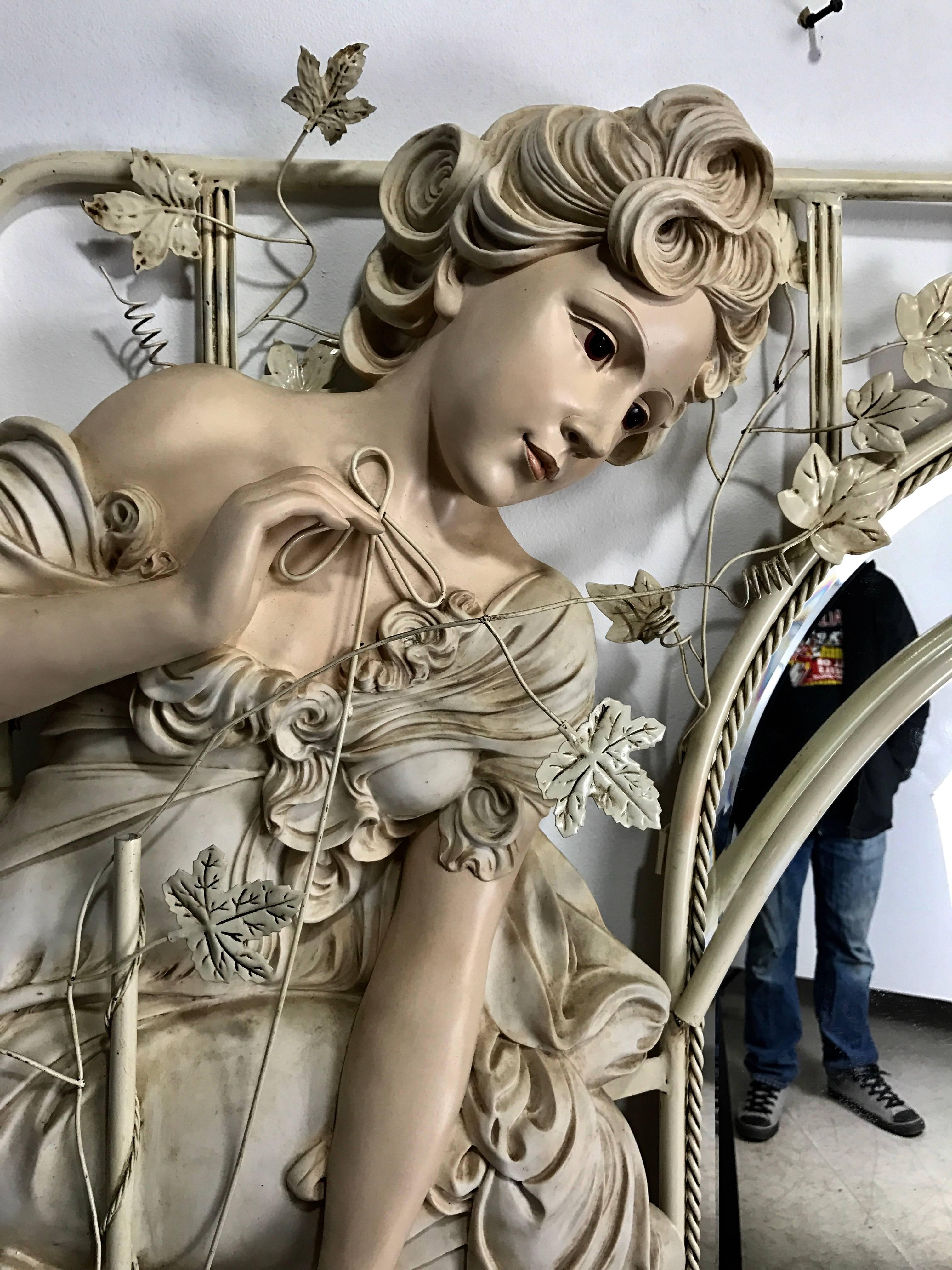 art nouveau mirror woman