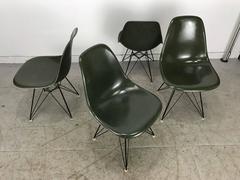 Early Eames Eiffel Chairs, ’DSR’ Molded Fiberglass Wire Base Herman Miller
