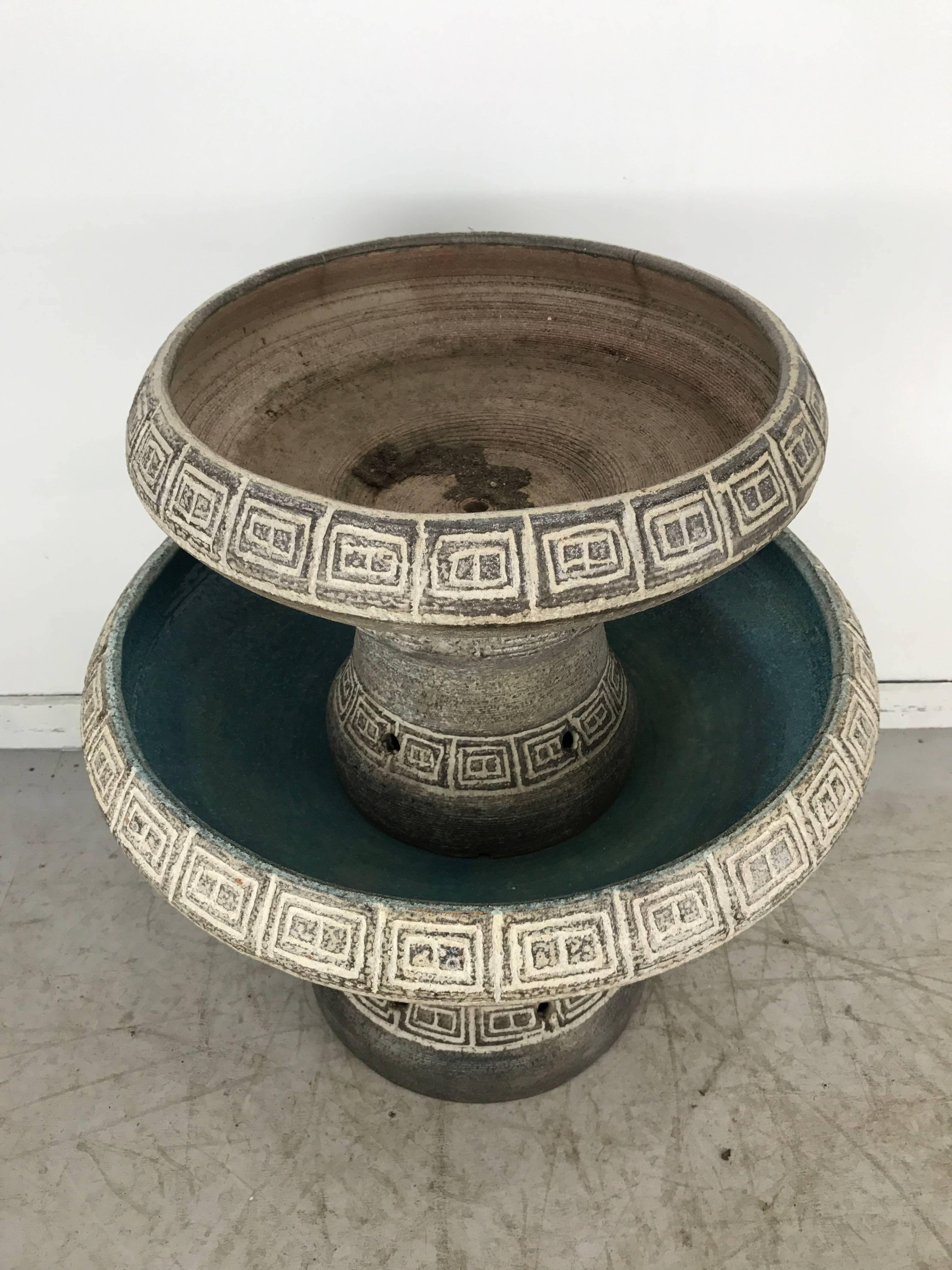 20th Century Monumental Four-Piece Studio Pottery Fountain, Manner of Raymor, Italy For Sale