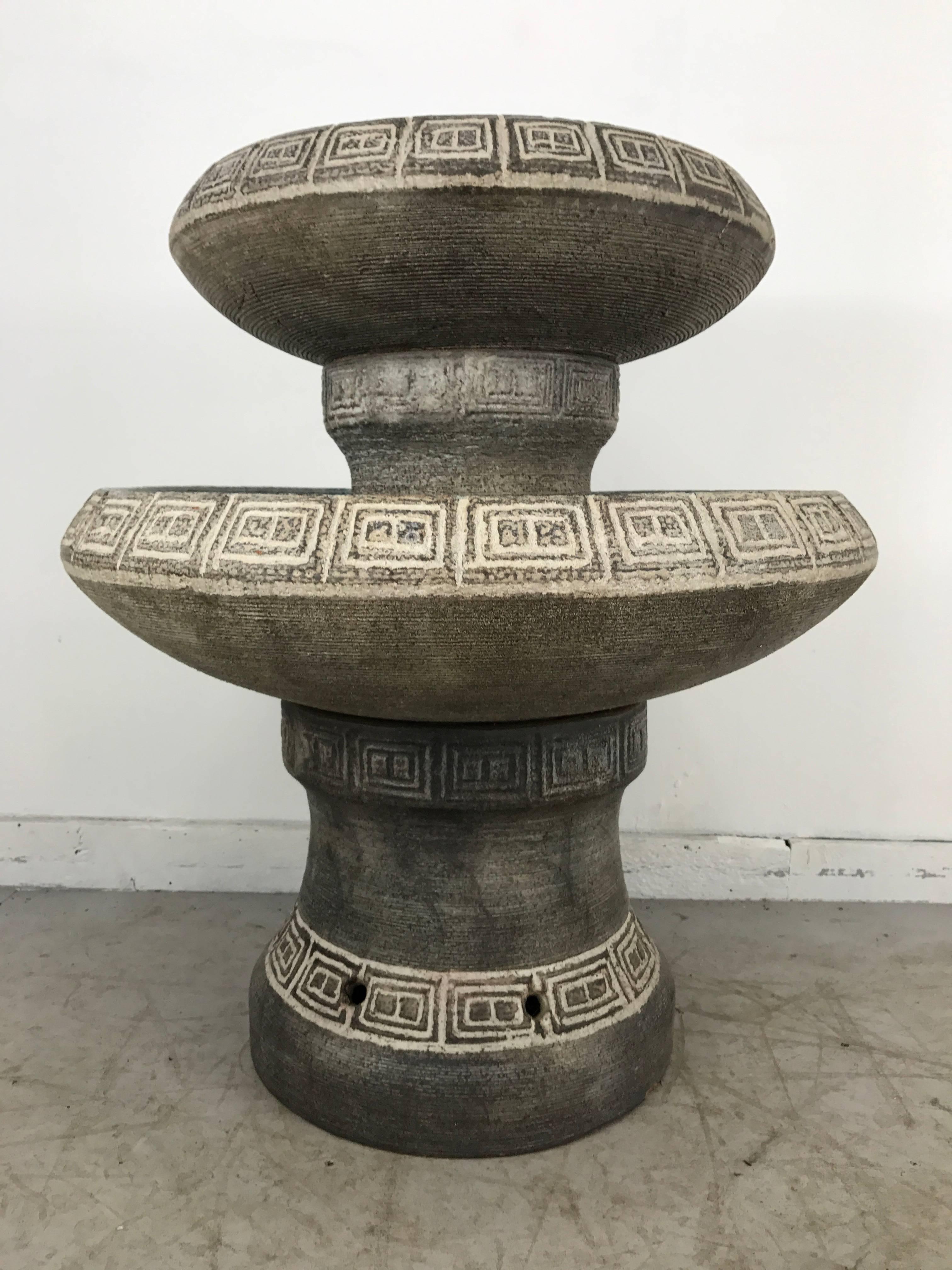 Monumental Four-Piece Studio Pottery Fountain, Manner of Raymor, Italy For Sale 1