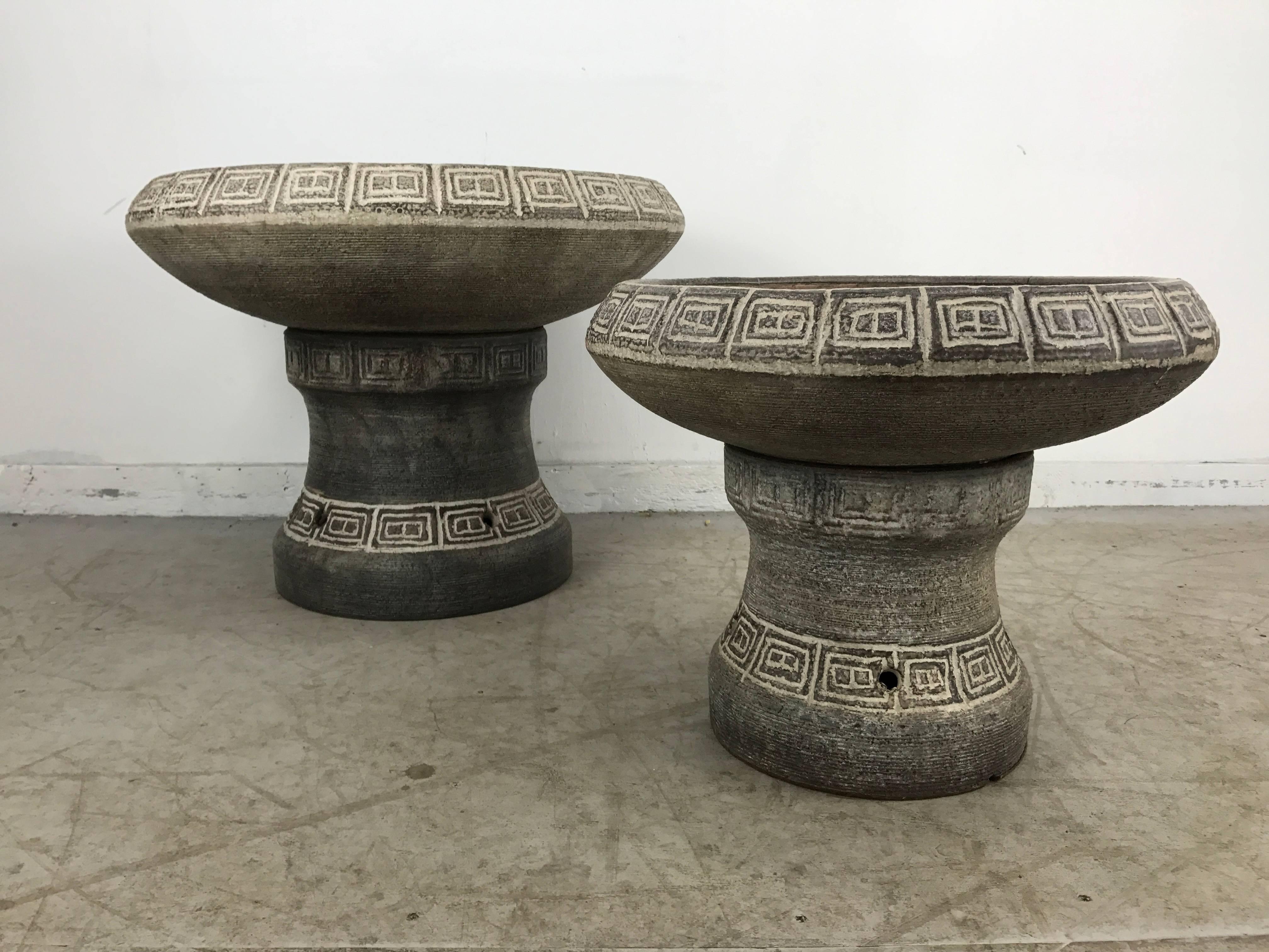 Mid-Century Modern Monumental Four-Piece Studio Pottery Fountain, Manner of Raymor, Italy For Sale