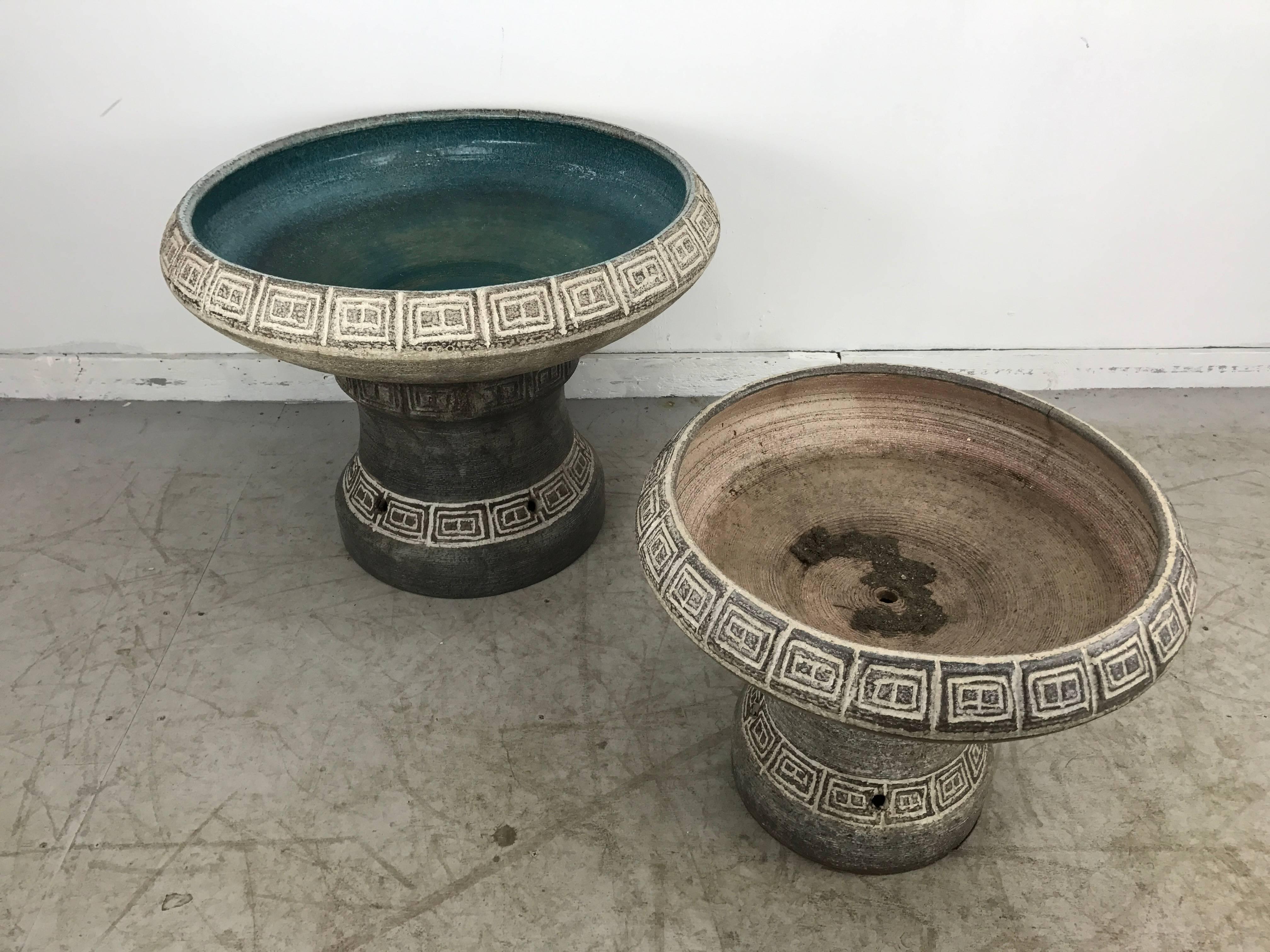 Glazed Monumental Four-Piece Studio Pottery Fountain, Manner of Raymor, Italy For Sale