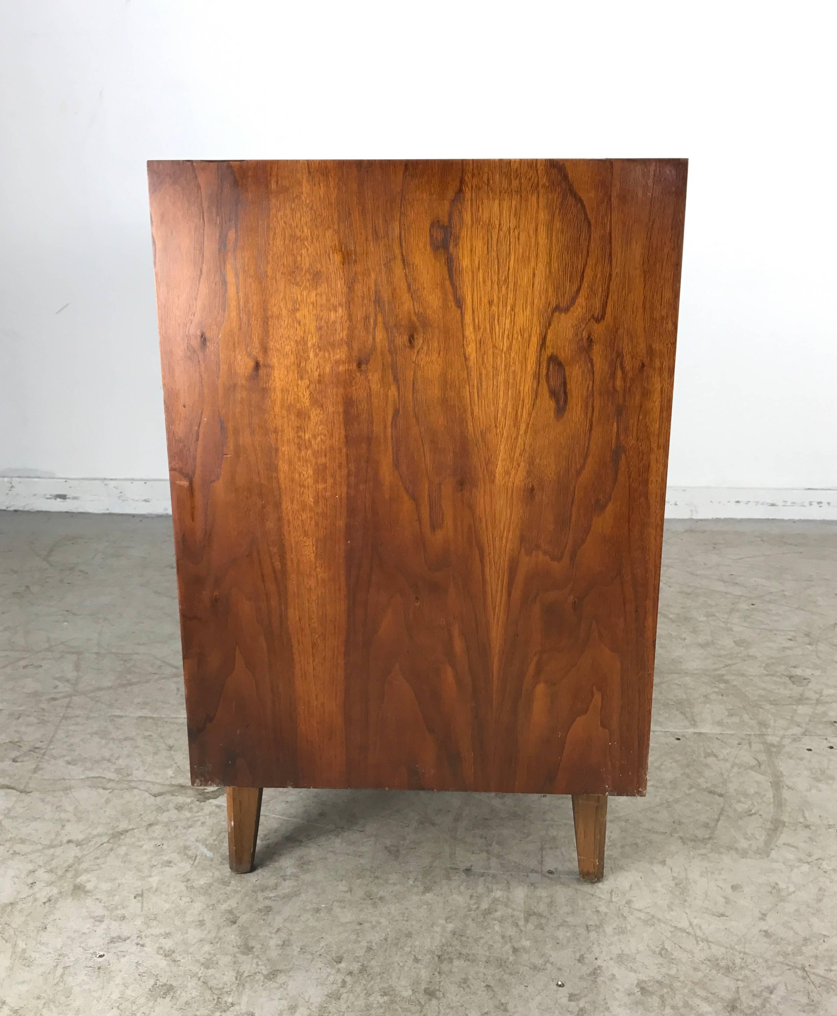 Modernist Walnut Cabinet/Server, Brutalist Louver Doors Made by Lane 2