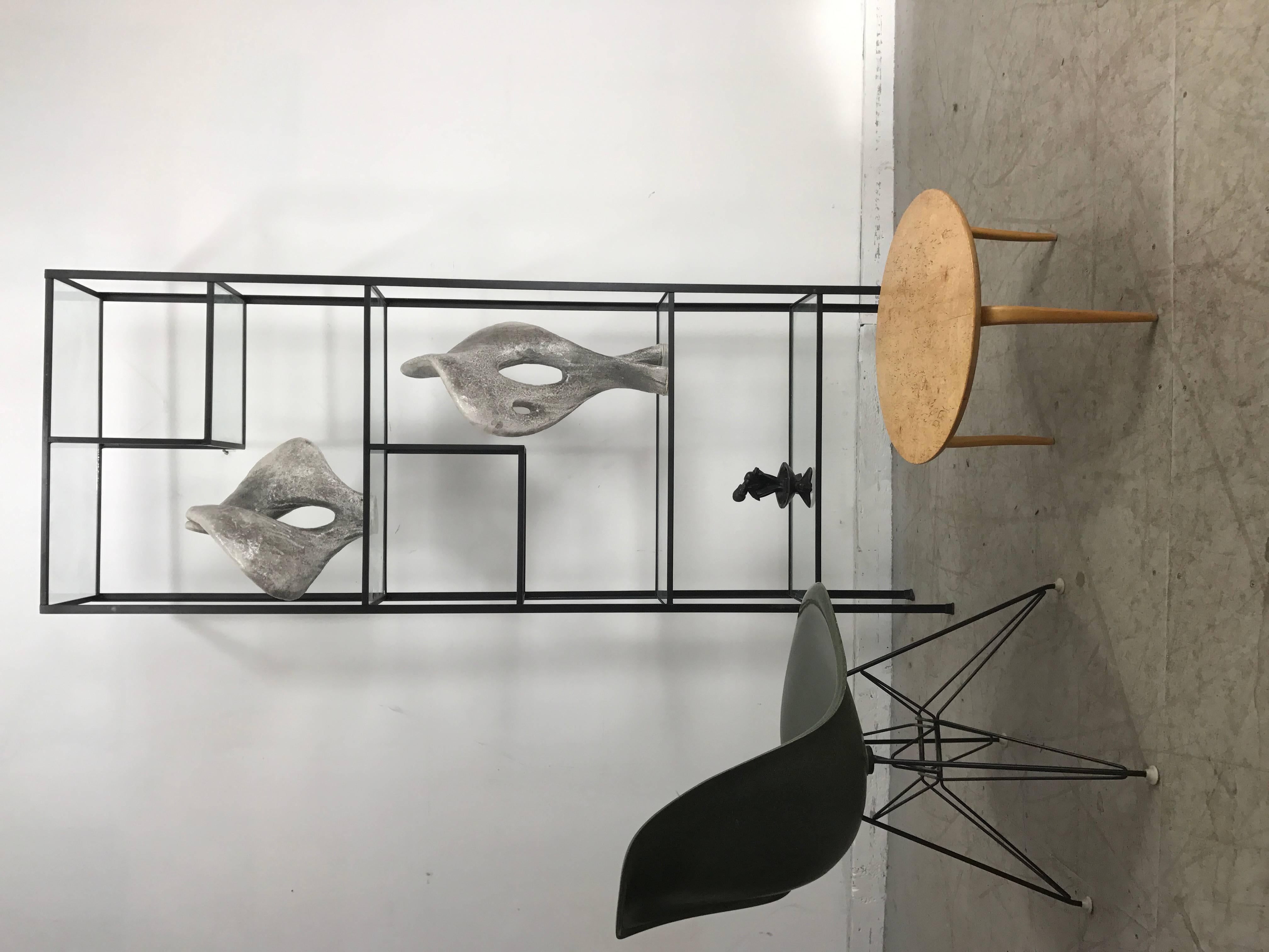 Welded Mid-Century Modern Iron and Glass Etagere by Frederick Weinberg
