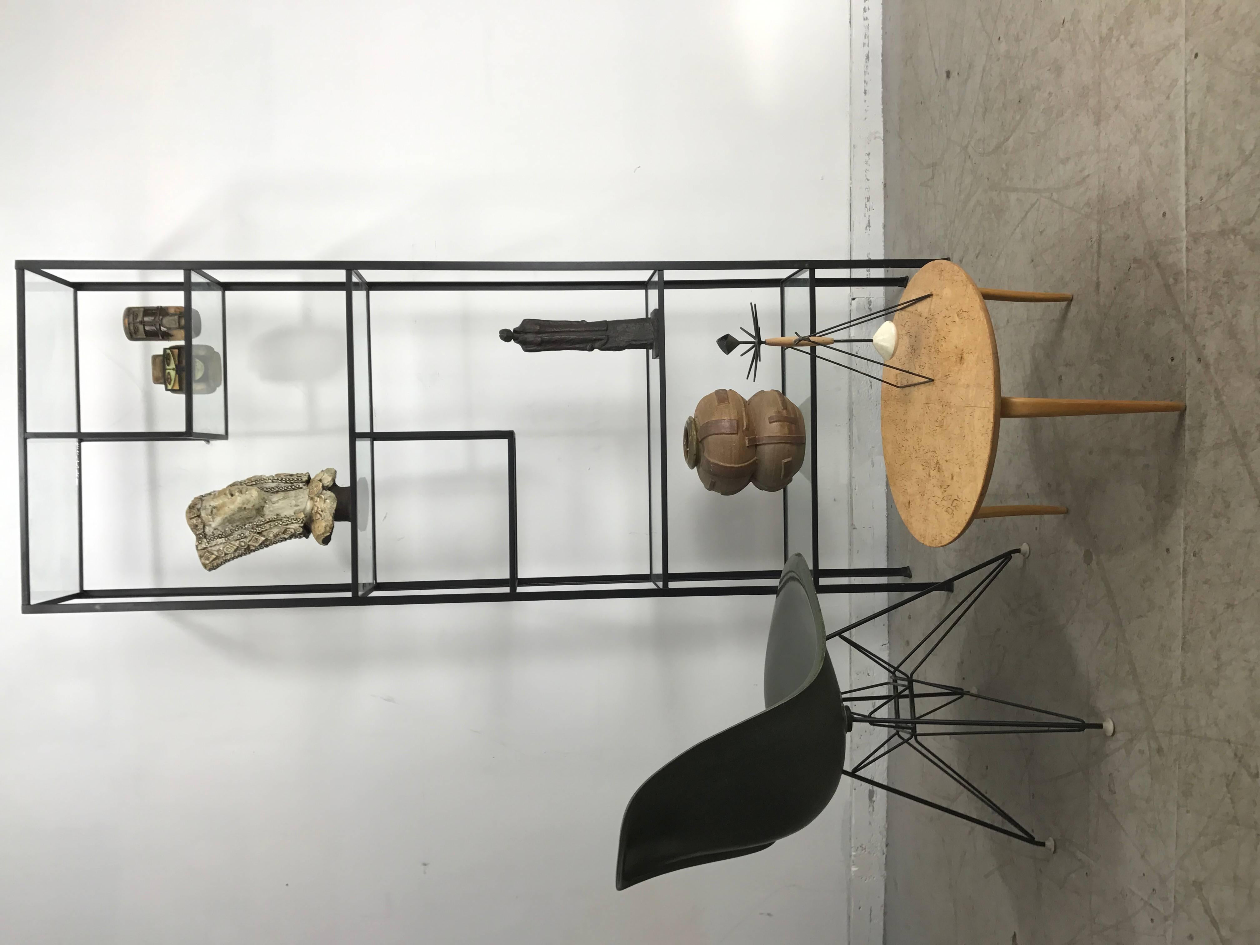 Mid-Century Modern Iron and Glass Etagere by Frederick Weinberg In Good Condition In Buffalo, NY