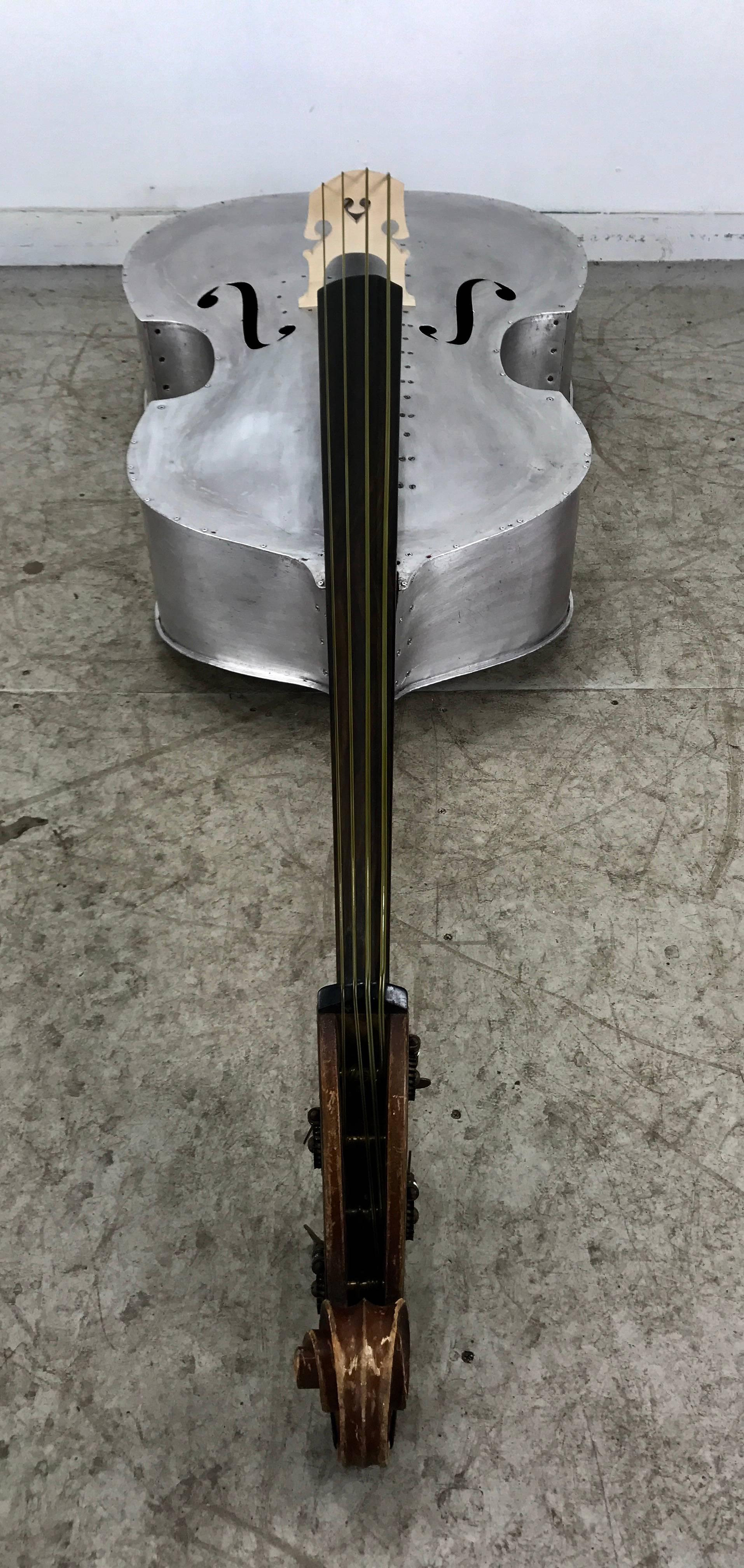 Mid-20th Century Rare Pfretzschner Aluminum Double Bass, Buffalo Ny, Art Deco, Machine Age