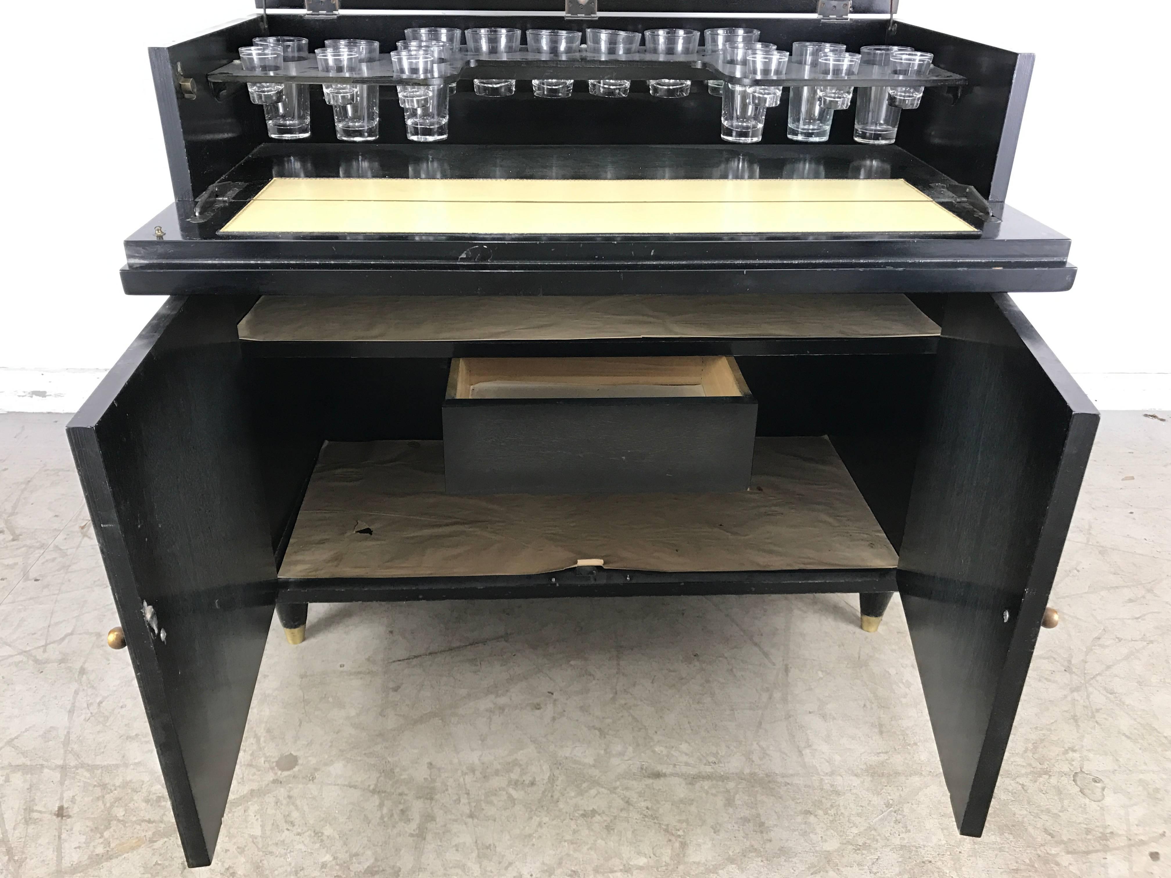 Cerused Mid-Century Modern Dry Bar, Cabinet, Server or Storage