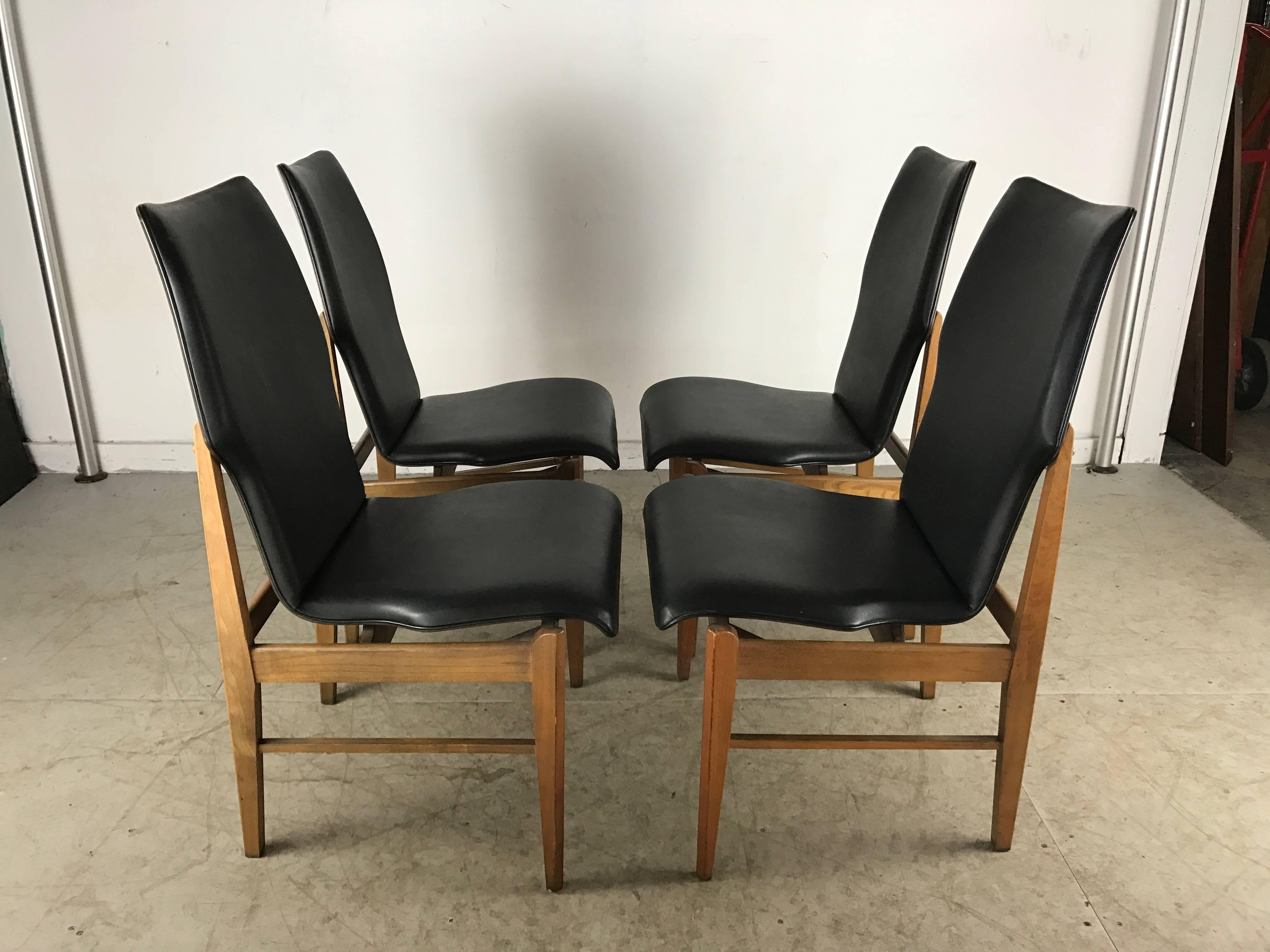 mid century high back dining chair