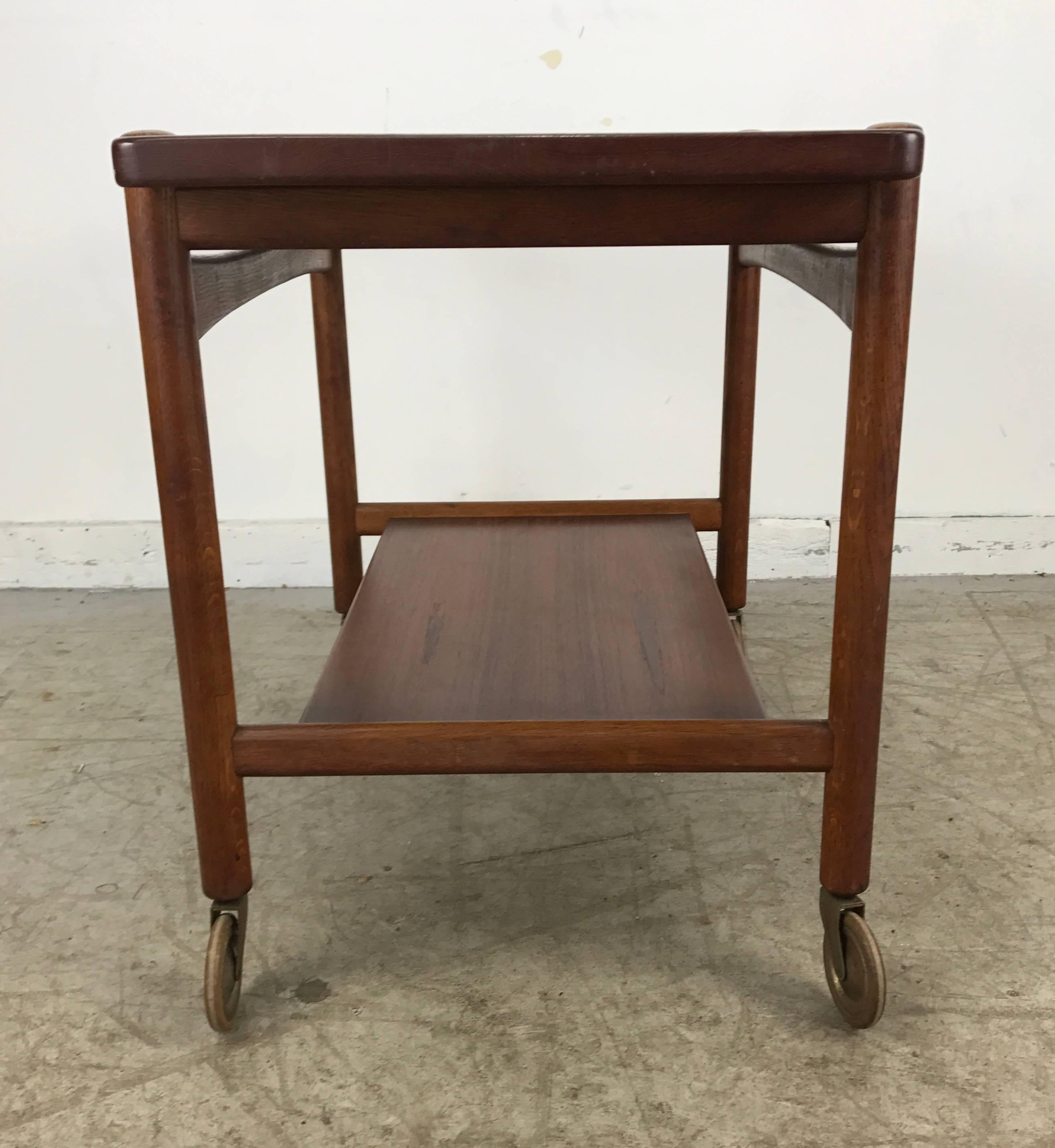 Mid-Century Modern Hans Wegner Bar, Serving Cart, Removable Tray, Made in Denmark Andreas Tuck