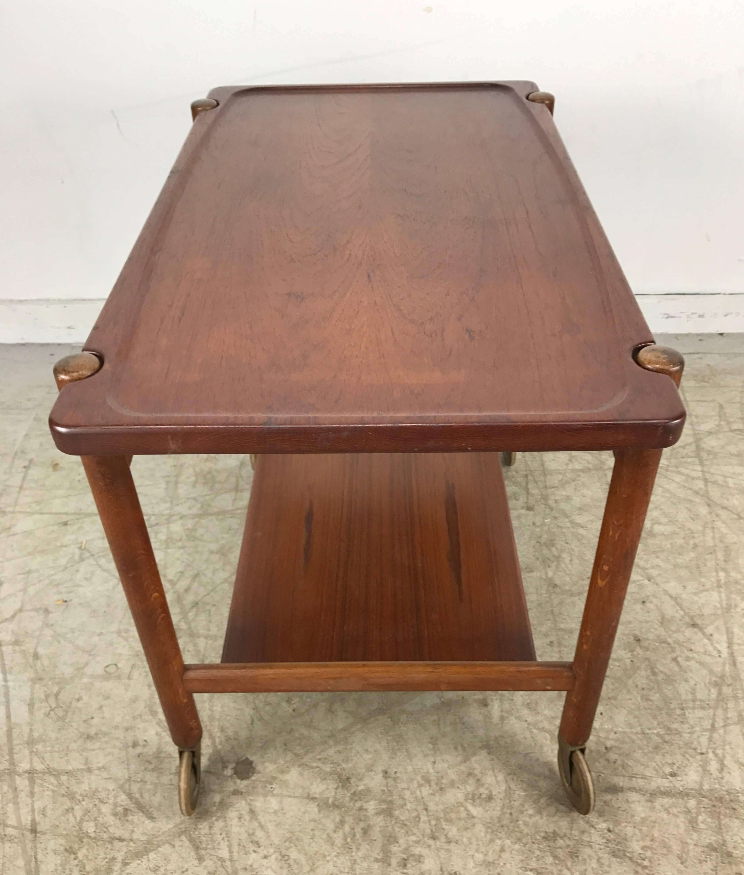 Danish Hans Wegner Bar, Serving Cart, Removable Tray, Made in Denmark Andreas Tuck