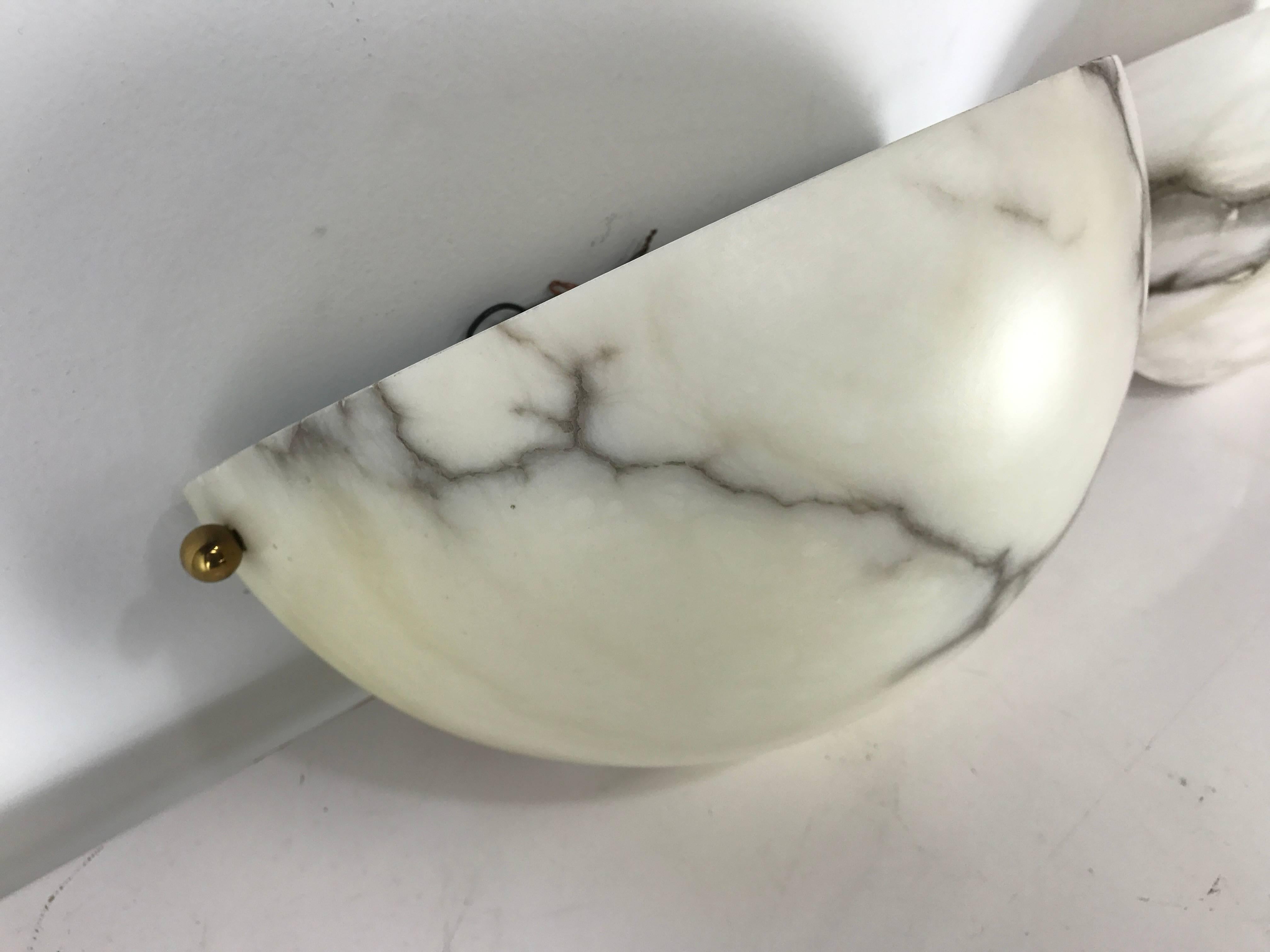 American Pair of Art Deco Style Alabaster Wall Sconces by Lightolier