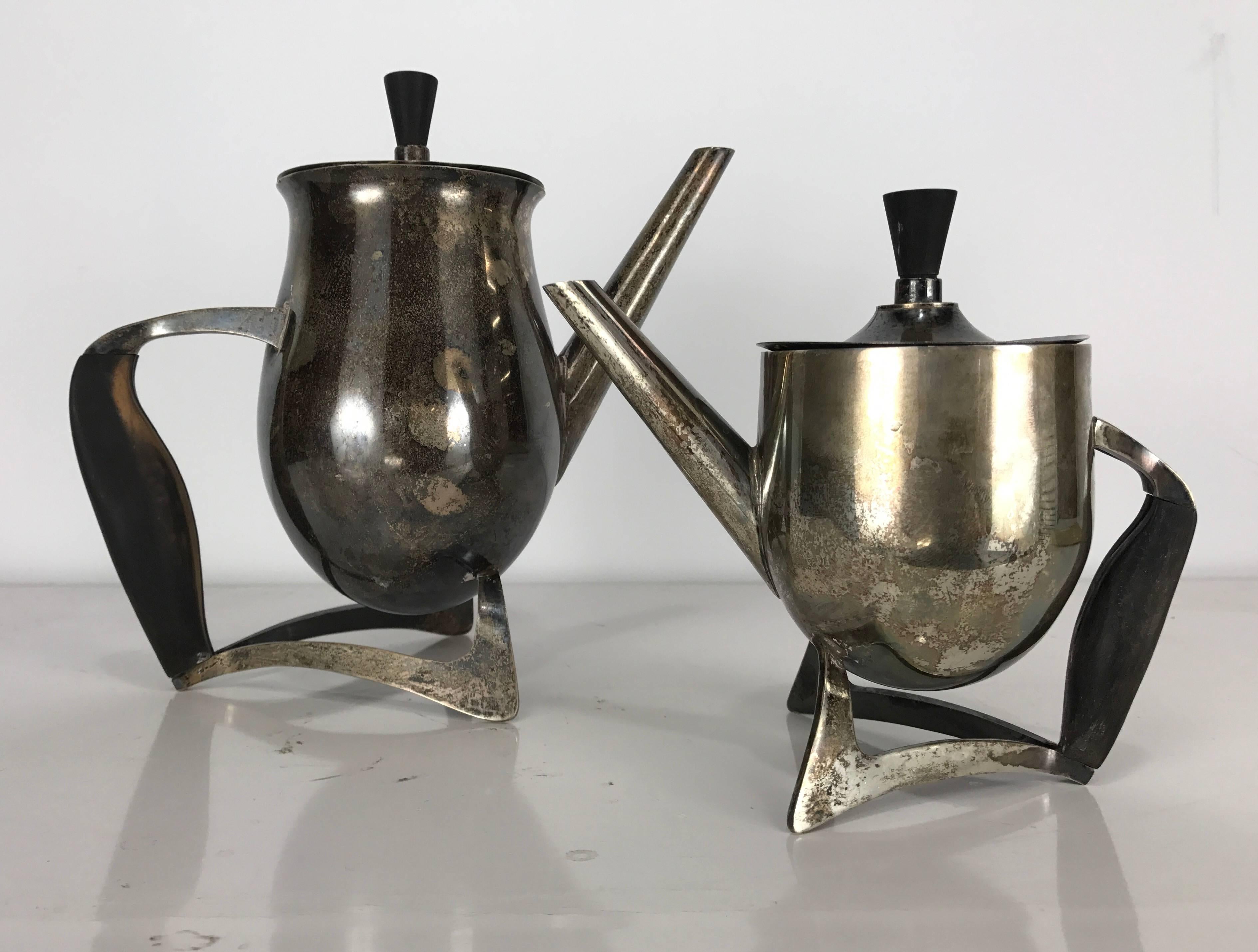Sterling Silver Experimental/Prototype Silver Coffee/Tea Set Paul Tarantino for Georg Jensen For Sale