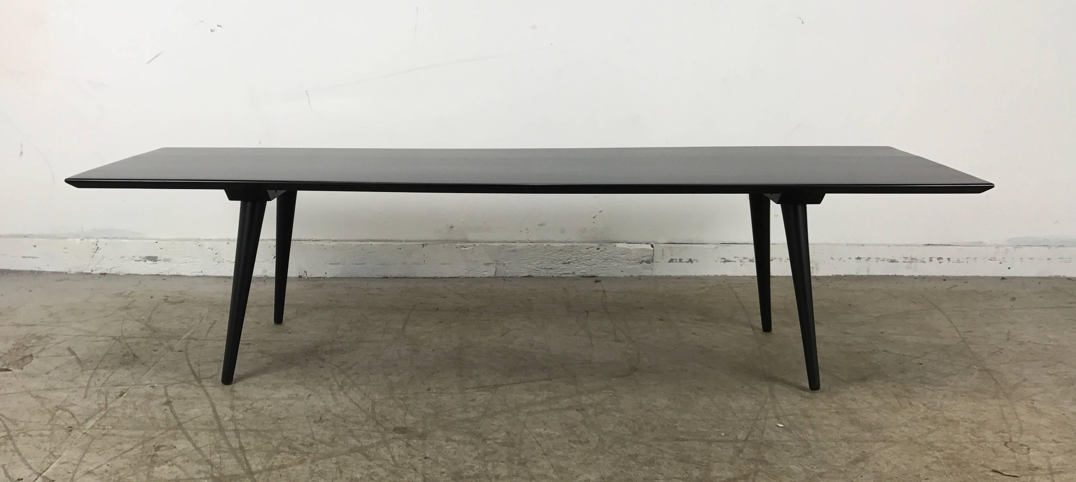 Classic Mid-Century Modern 'Planner group cocktail or coffee table designed by Paul McCobb, recently restored, stunning black lacquer finish. Also avail matching side tables, please see other listing.