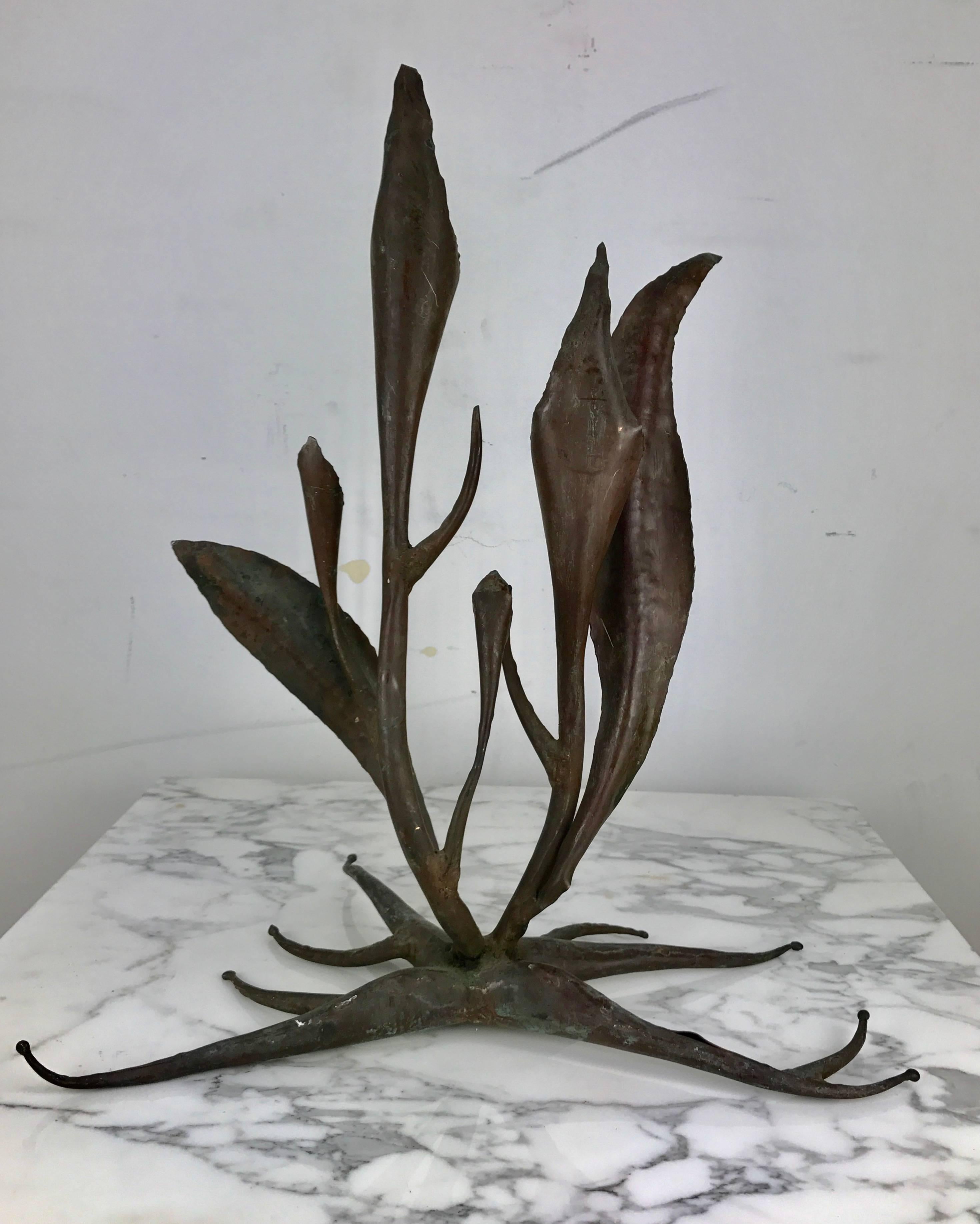 Hand-Crafted Organic Modernist Bronzed Copper Handmade Candelabrum