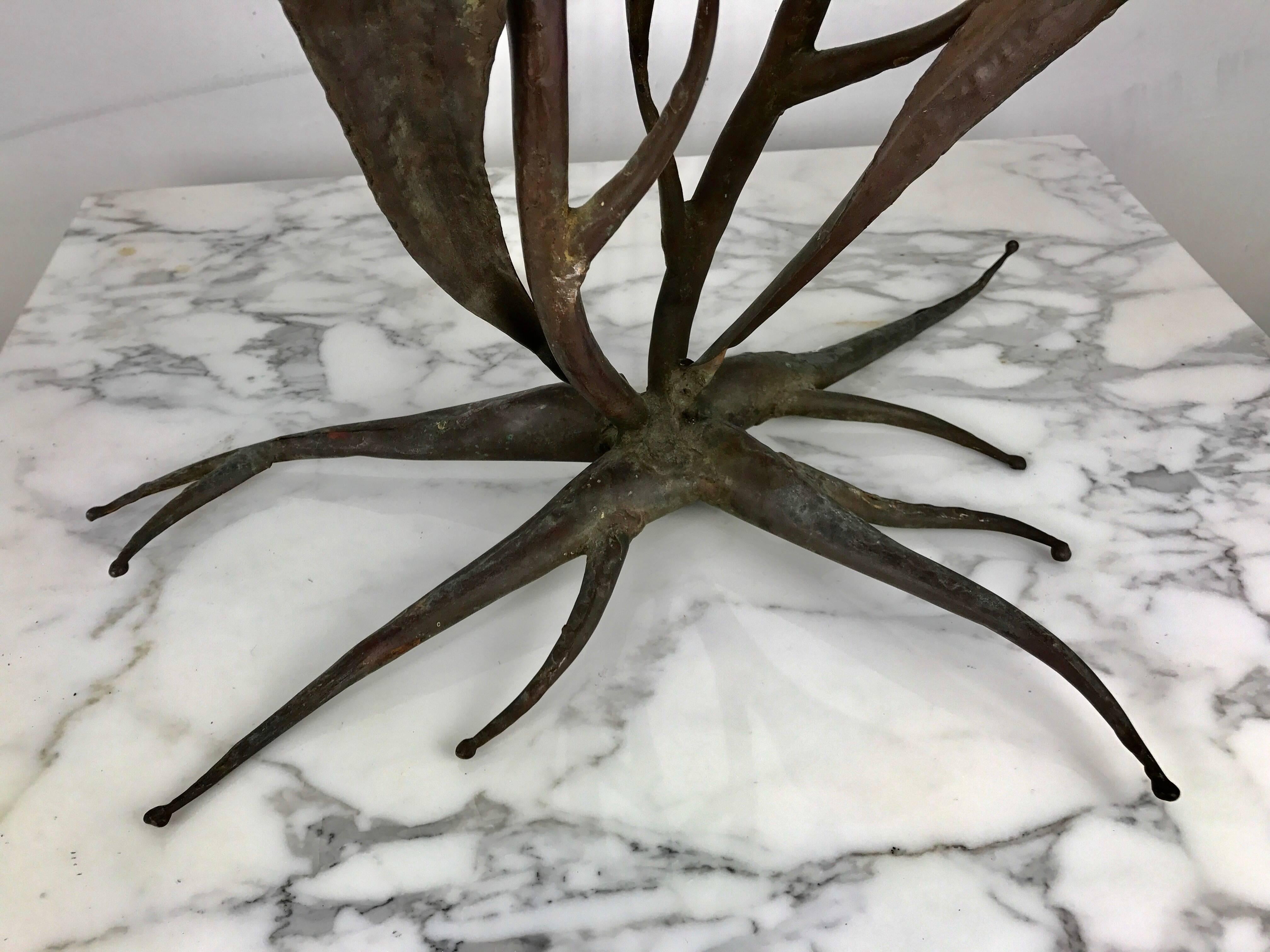 Organic Modernist Bronzed Copper Handmade Candelabrum In Distressed Condition In Buffalo, NY