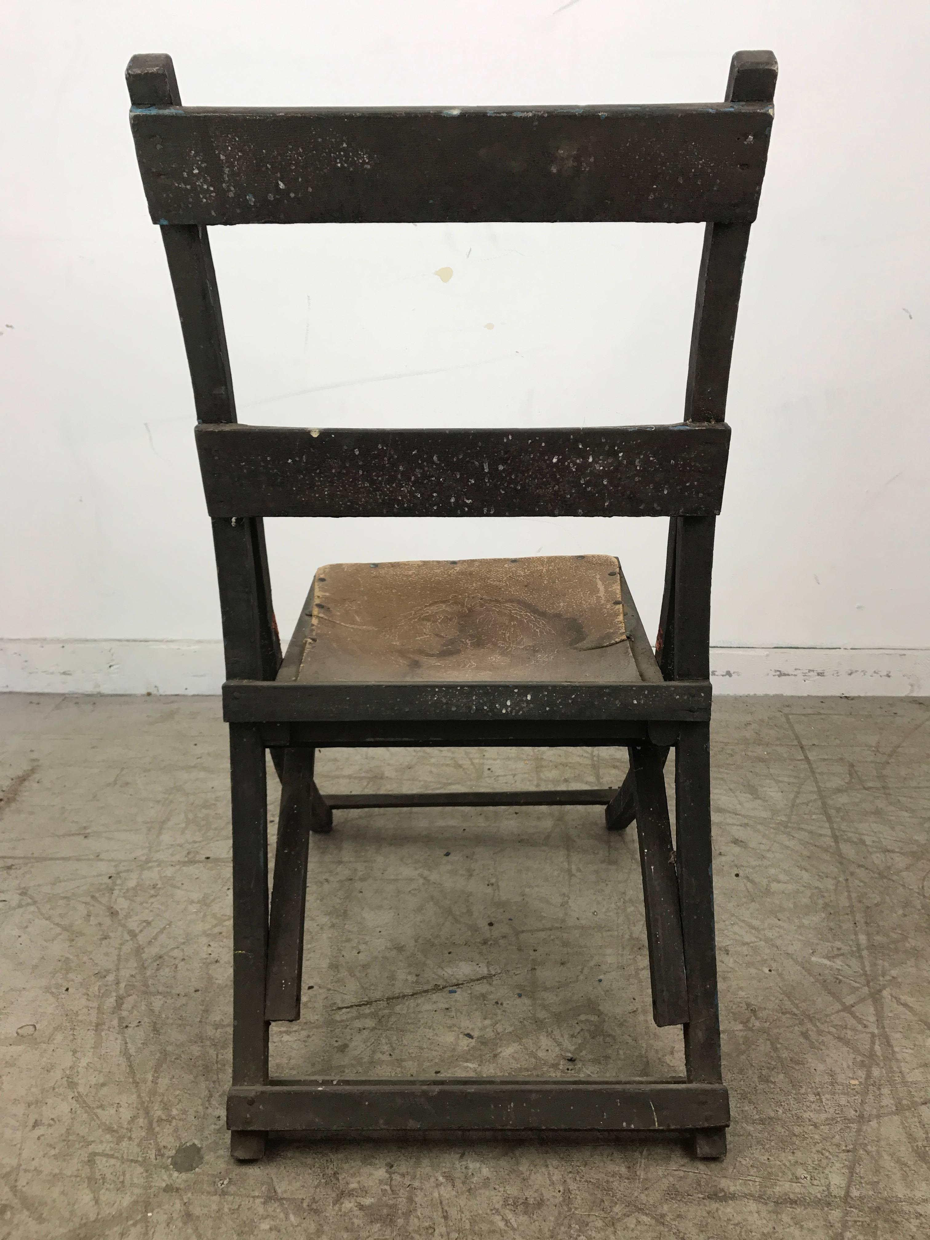 Early Sucsessionist Jugendstil Folding Chair in Richard Riemerschmid Manner In Distressed Condition For Sale In Buffalo, NY