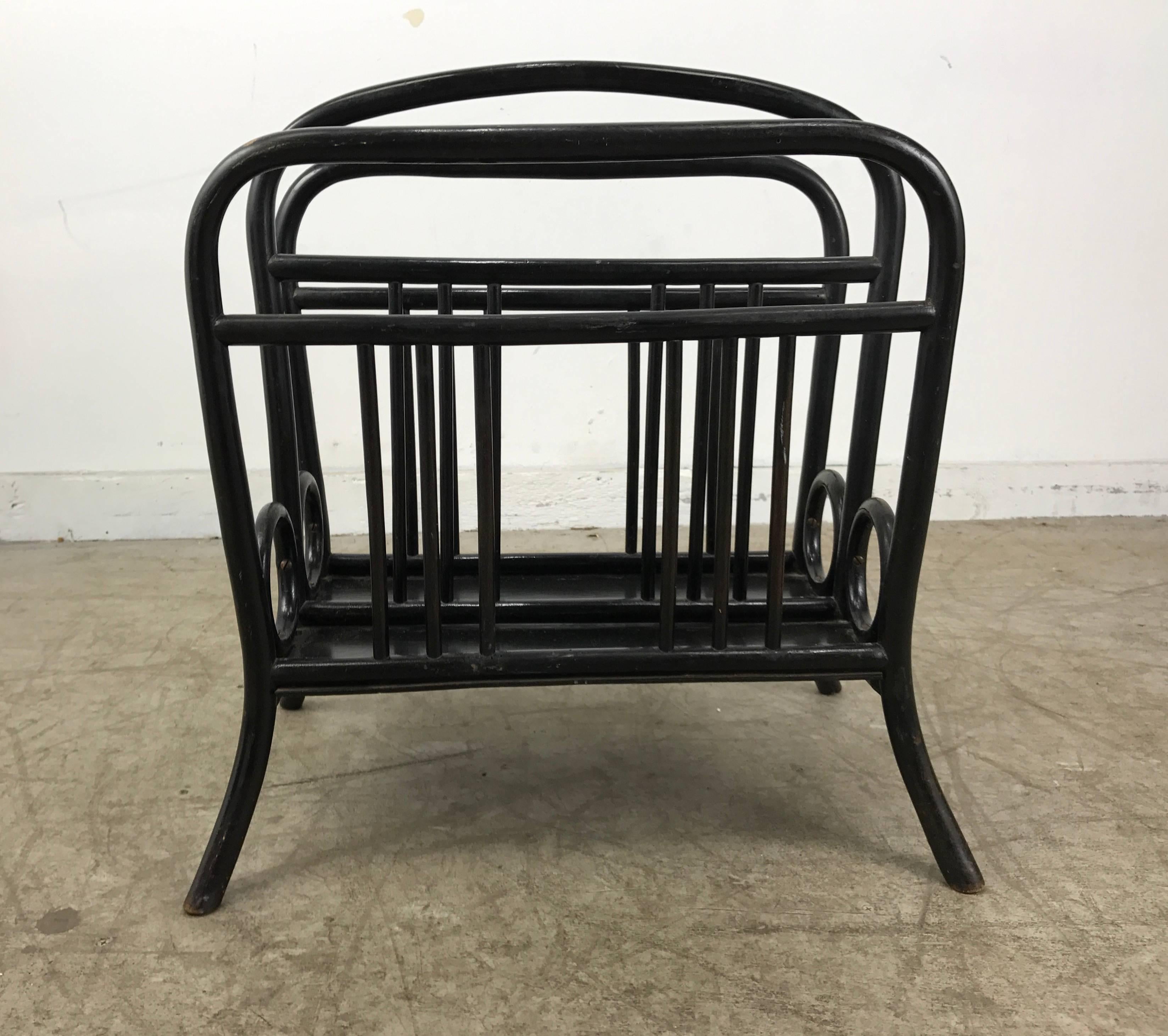Vienna Secession Early Bentwood Magazine Rack Made by Thonet, Manner of Josef Hoffman