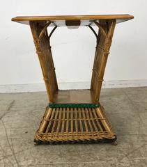 Stunning Art Deco Split Reed / Stick Wicker Table