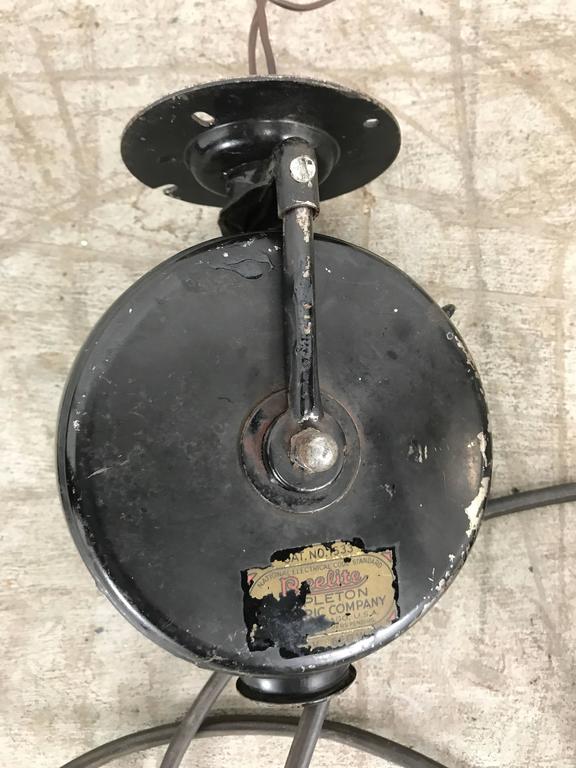 Early Industrial Retractable Hanging Task Lamp by Reelite Appleton