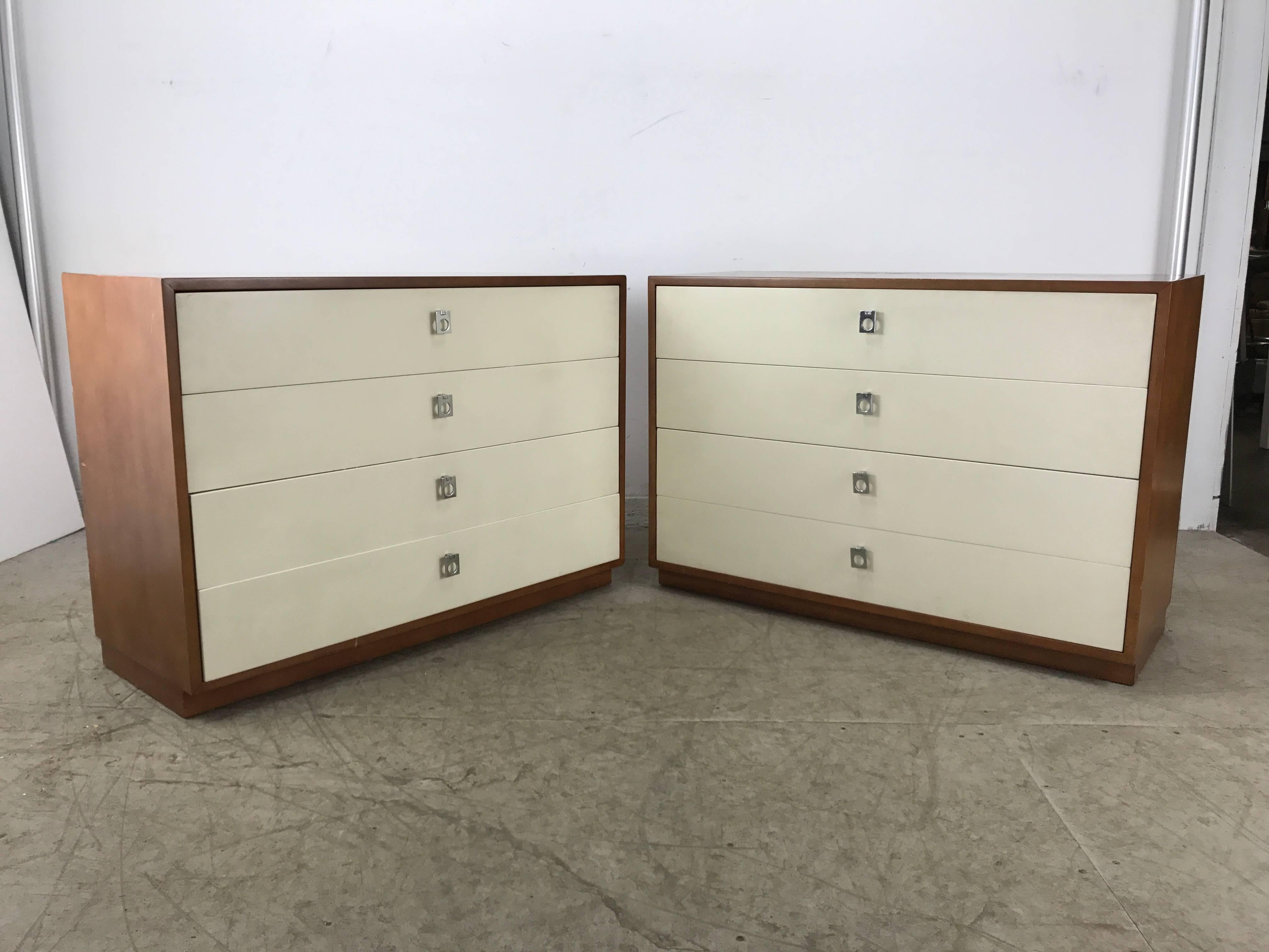 Chrome Pair of Modernist Chests by Jack Cartwright for Founders