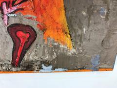 Peinture abstraite moderne de Wes Olmsted intitulée « Cave Painting », 1963