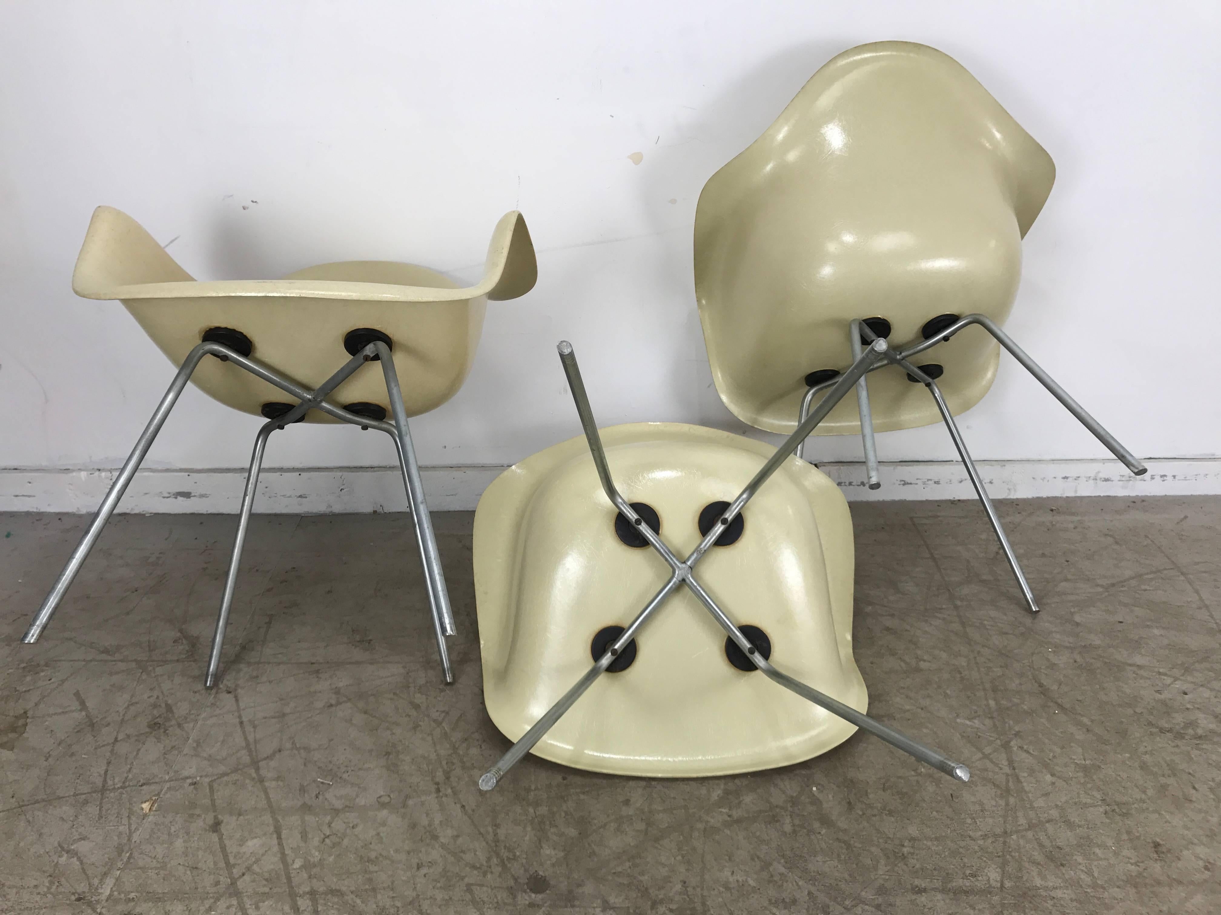 American Classic Modernist Charles and Ray Eames Arm Shell Chairs, D A X