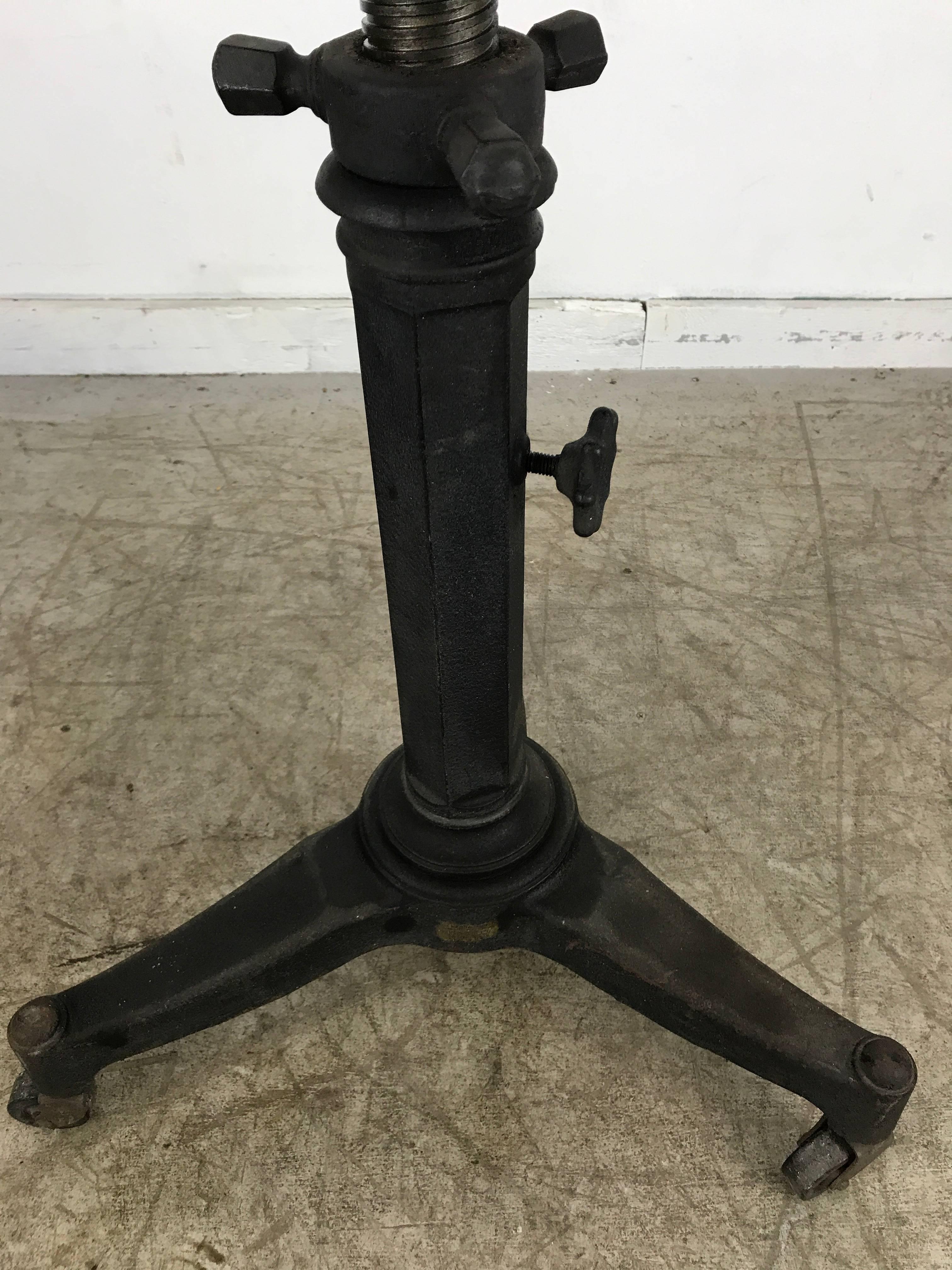20th Century Telescopic Cast Iron and Wood Table/Stand, Karl Manufacturing Co.