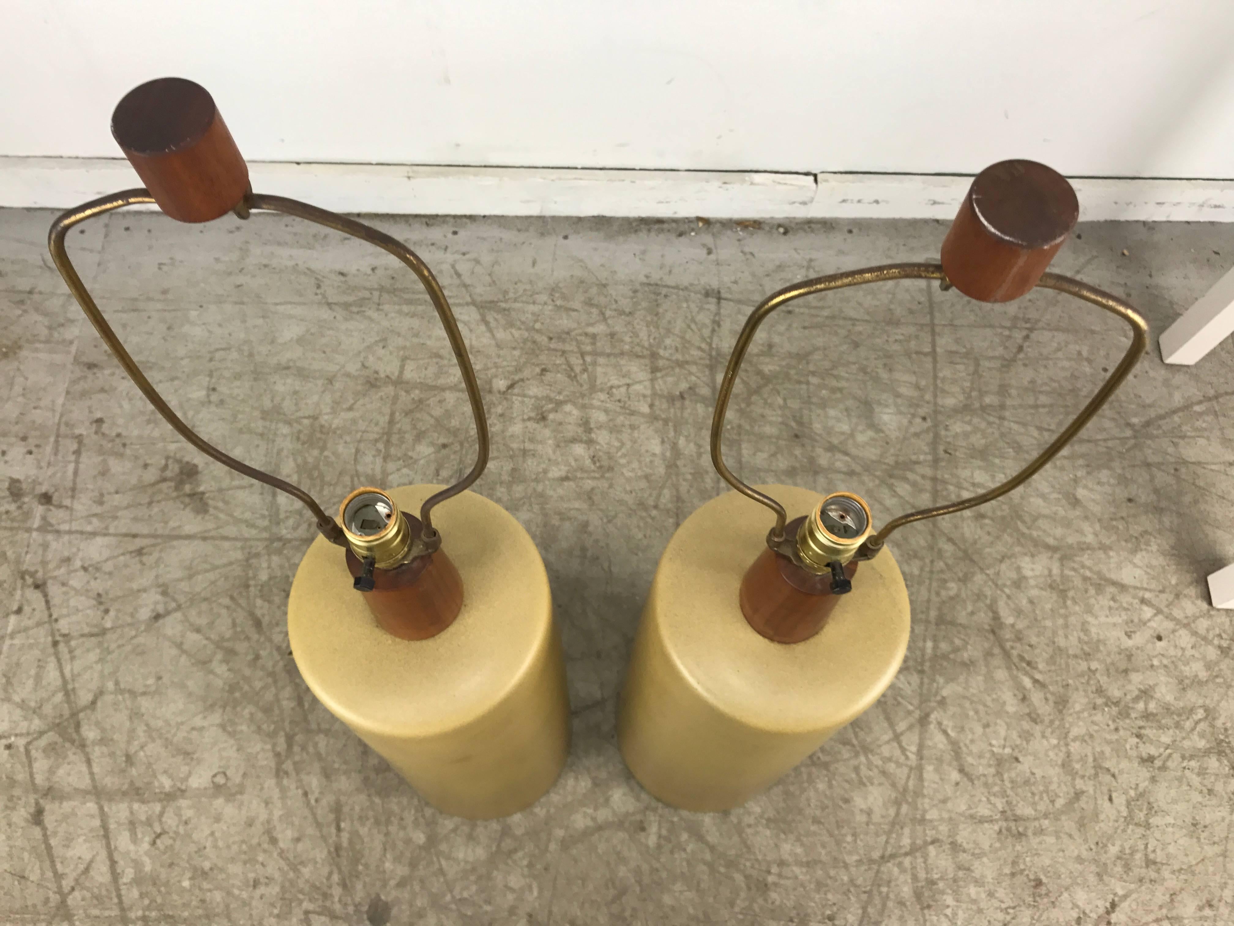 American Oversized Modernist Pottery Lamps by Gordon & Jane Martz, Marshall Studios