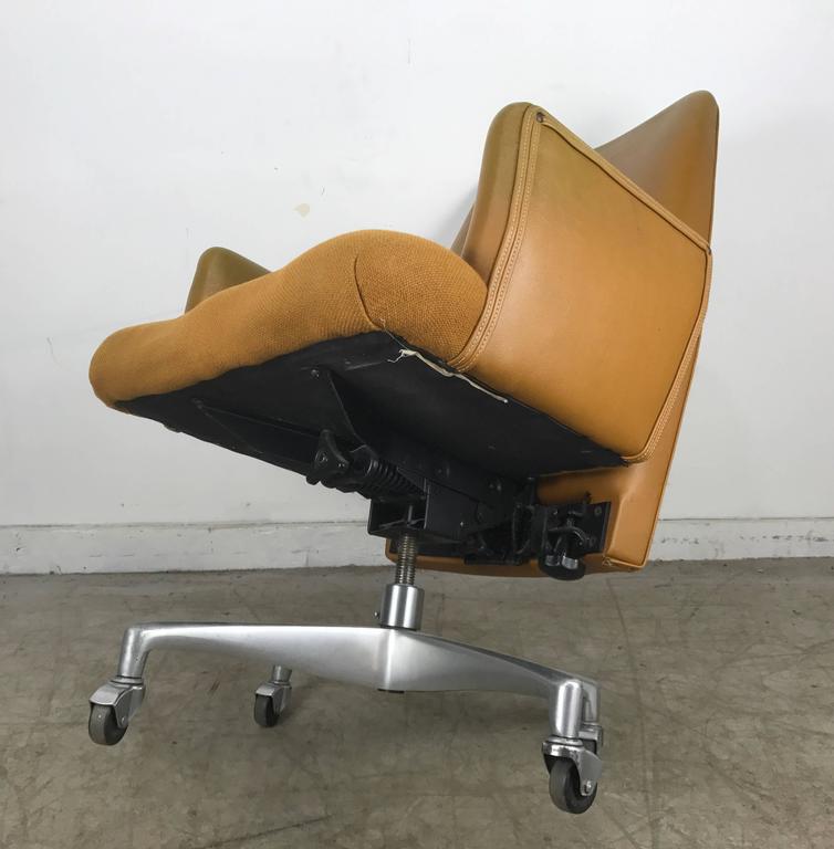 Unusual 1960s Modernist Executive Oversized Desk Chair For Sale At