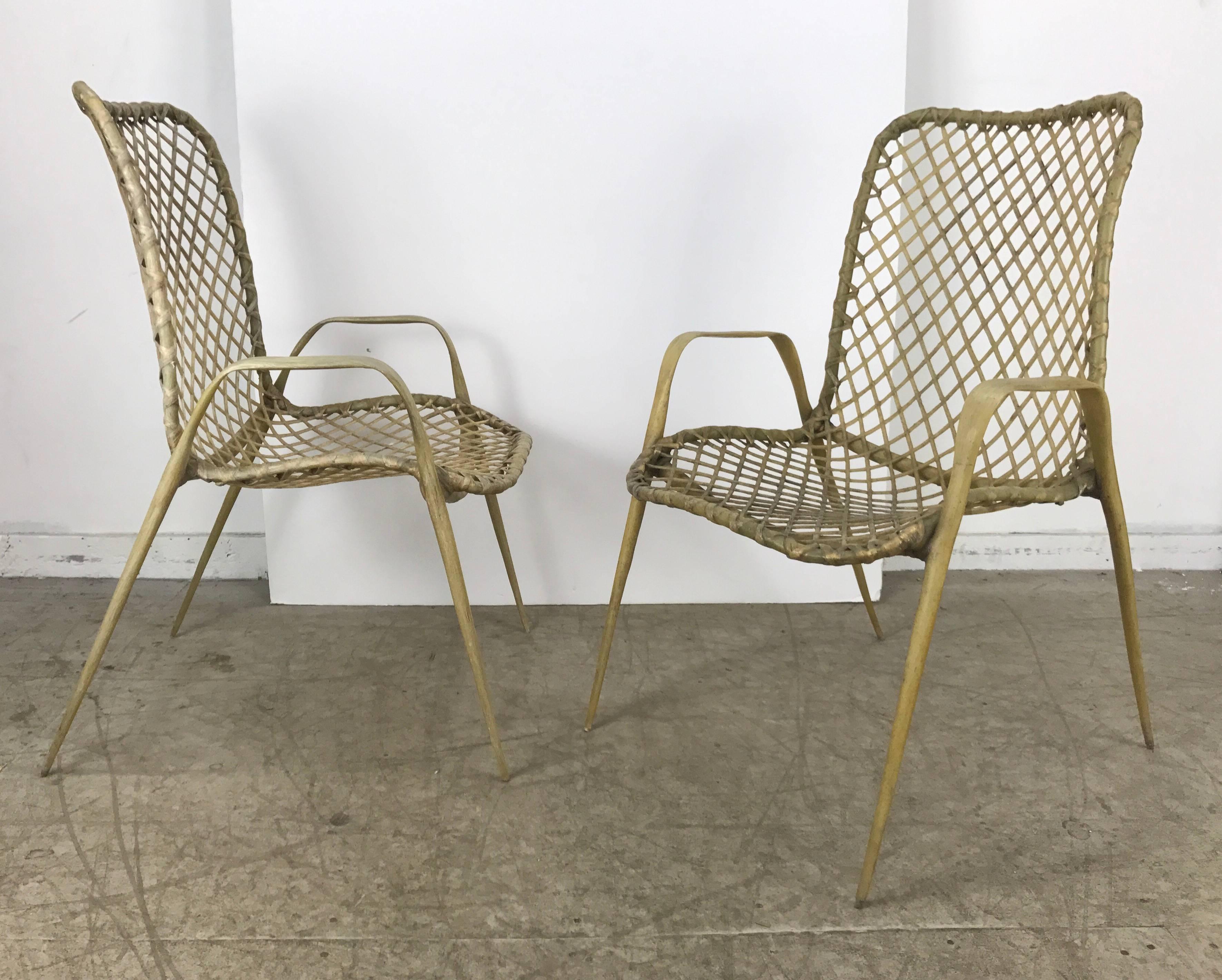 Sechser-Set String Chairs aus Harz, Modernist Indoor / Outdoor von Troy Sunshade (amerikanisch) im Angebot