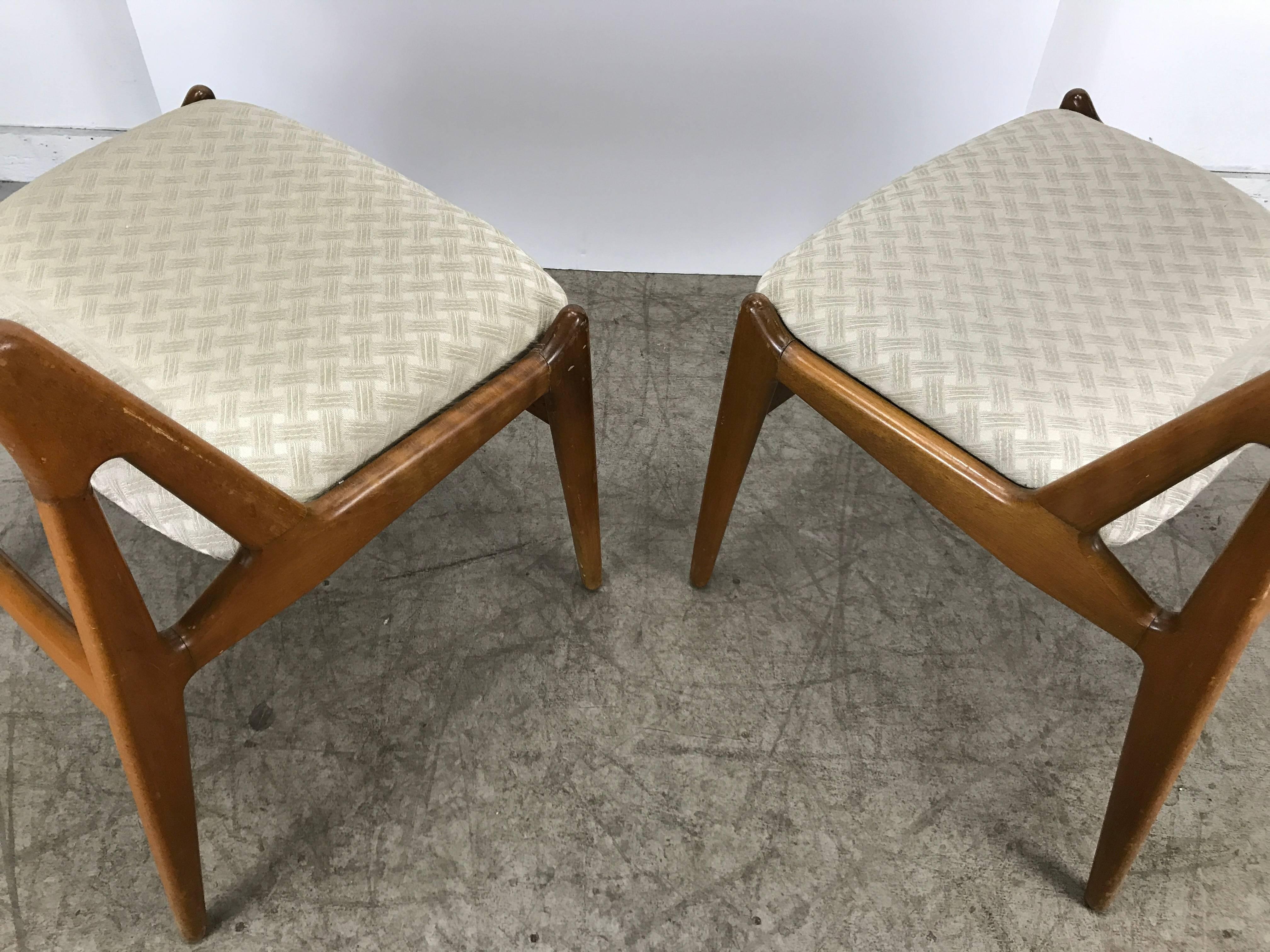 Set of Four Solid Sculptural Teak Dining Chairs by Arne Vodder, Denmark In Good Condition In Buffalo, NY