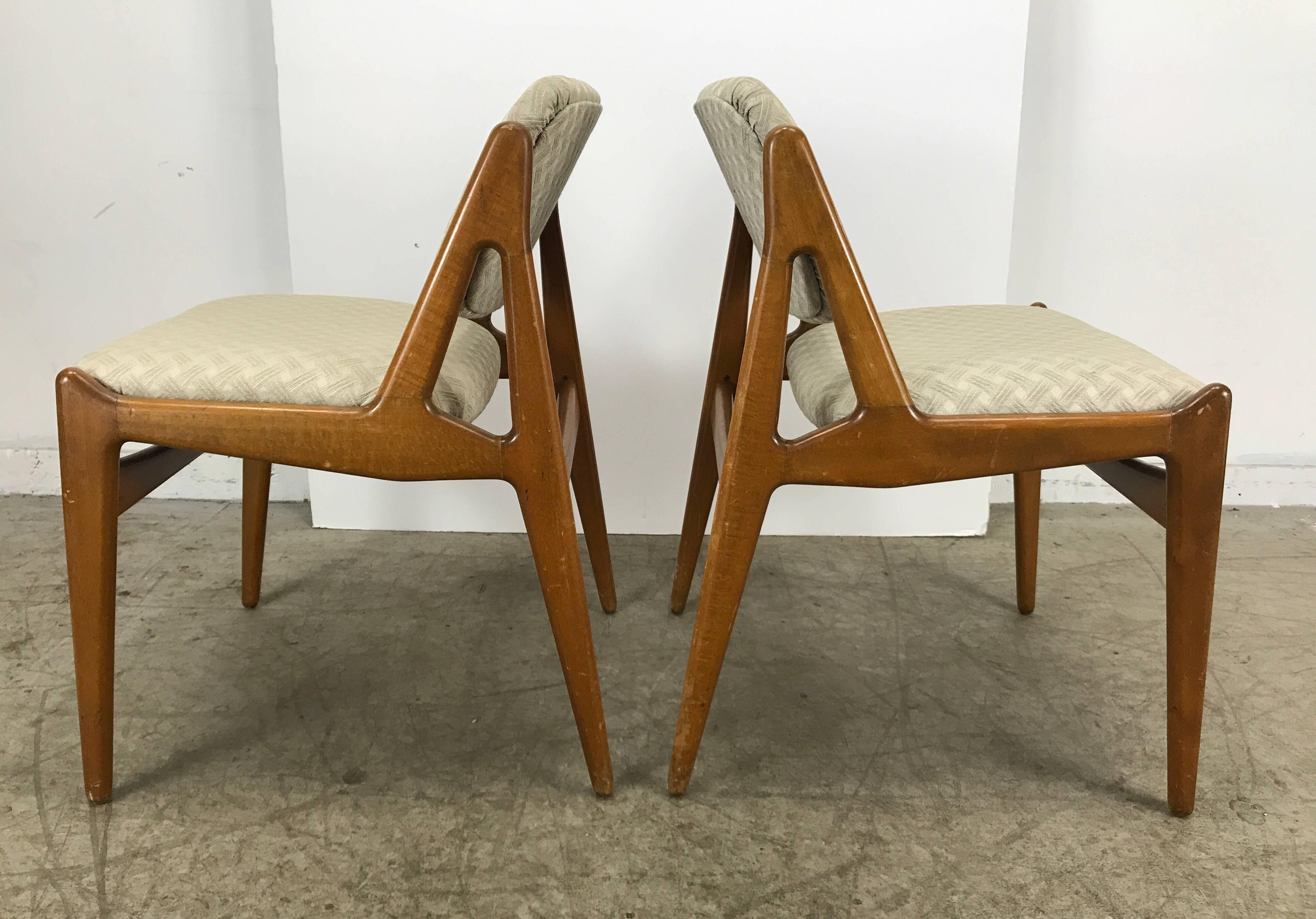 20th Century Set of Four Solid Sculptural Teak Dining Chairs by Arne Vodder, Denmark