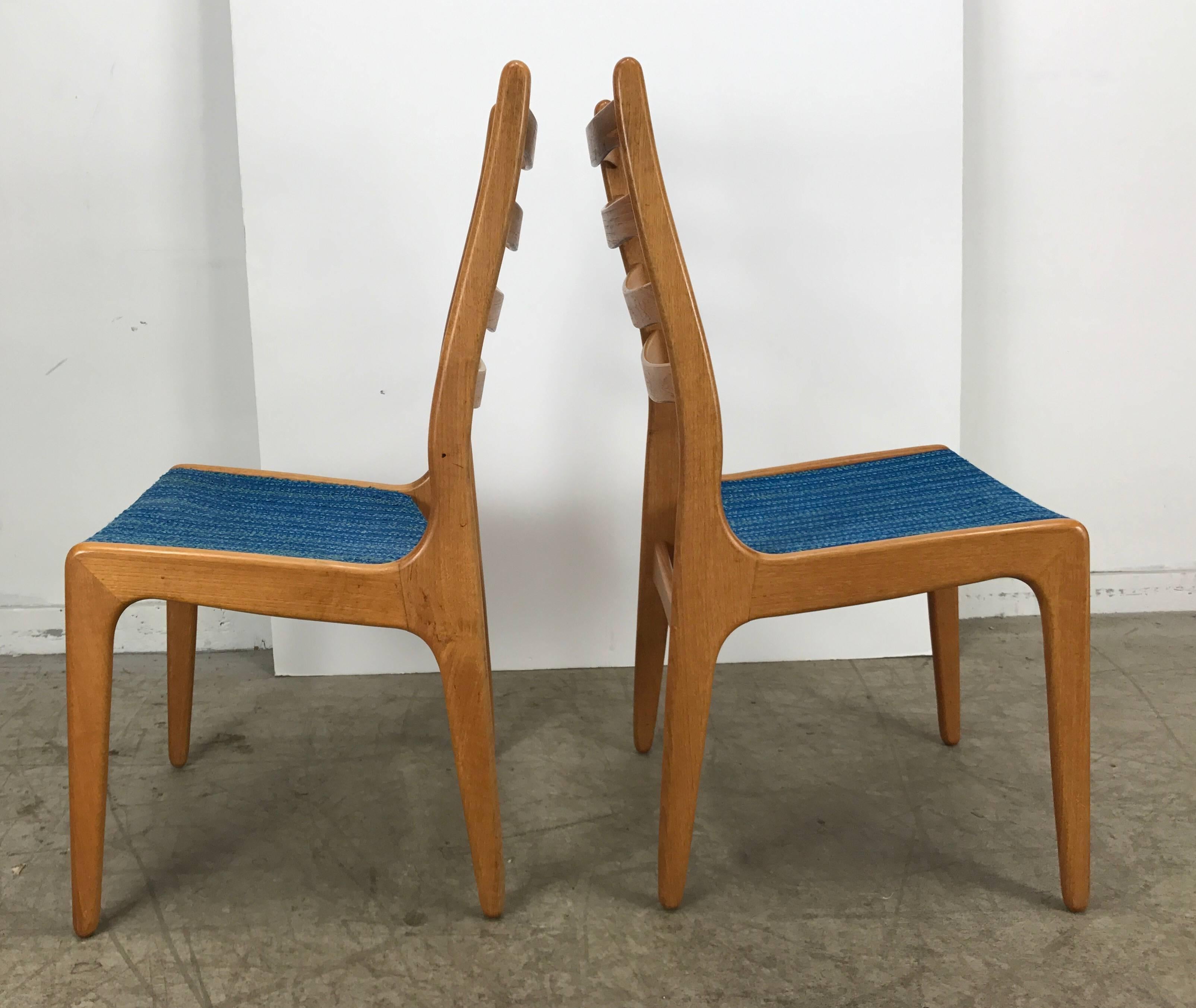 Fabric Set of Eight Sculptural Dining Chairs by Poul Volther, Frem Rojle, Denmark