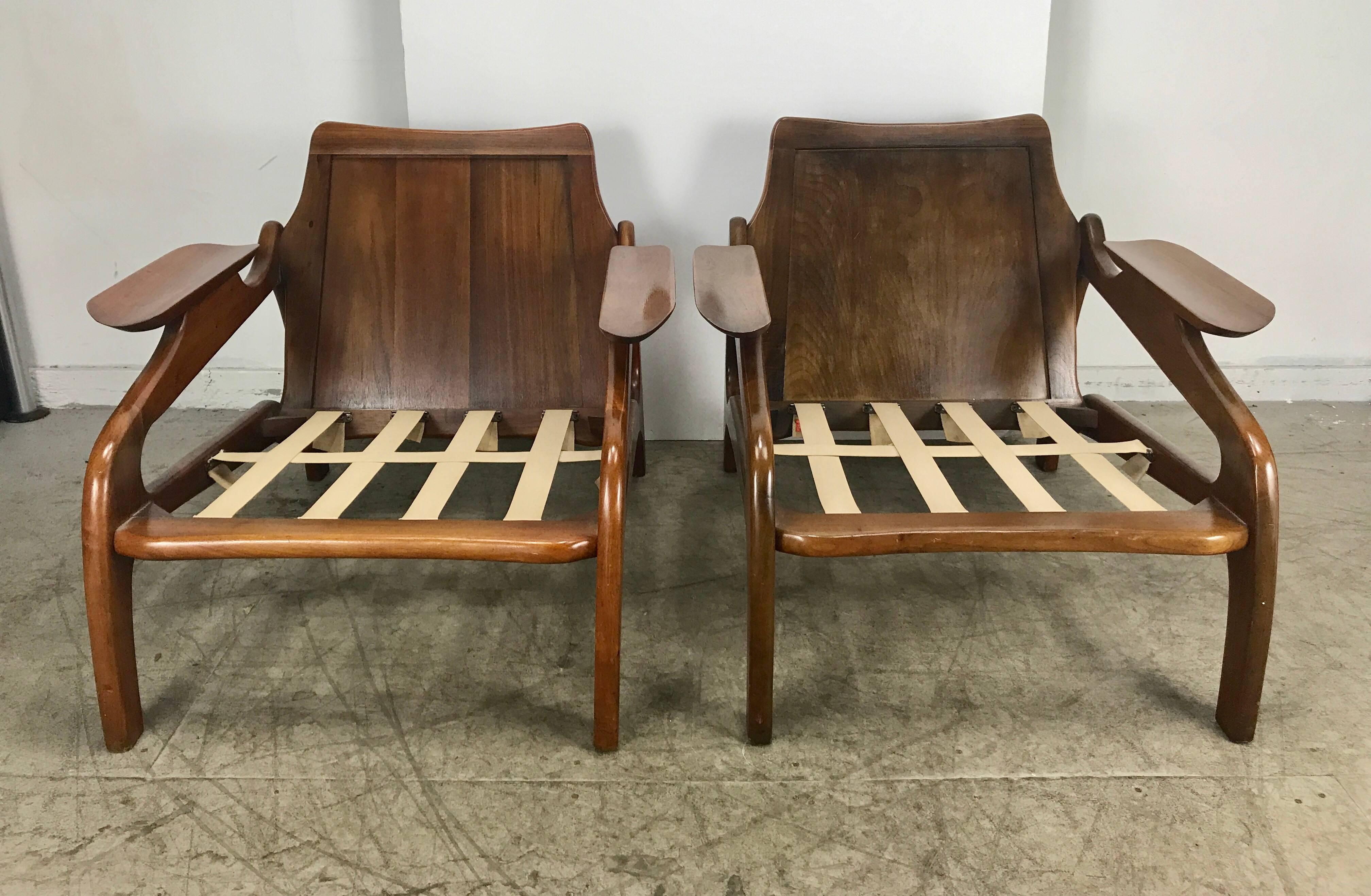 20th Century Pair of Model 1209C Walnut Lounge Chairs by Adrian Pearsall /Craft Associates