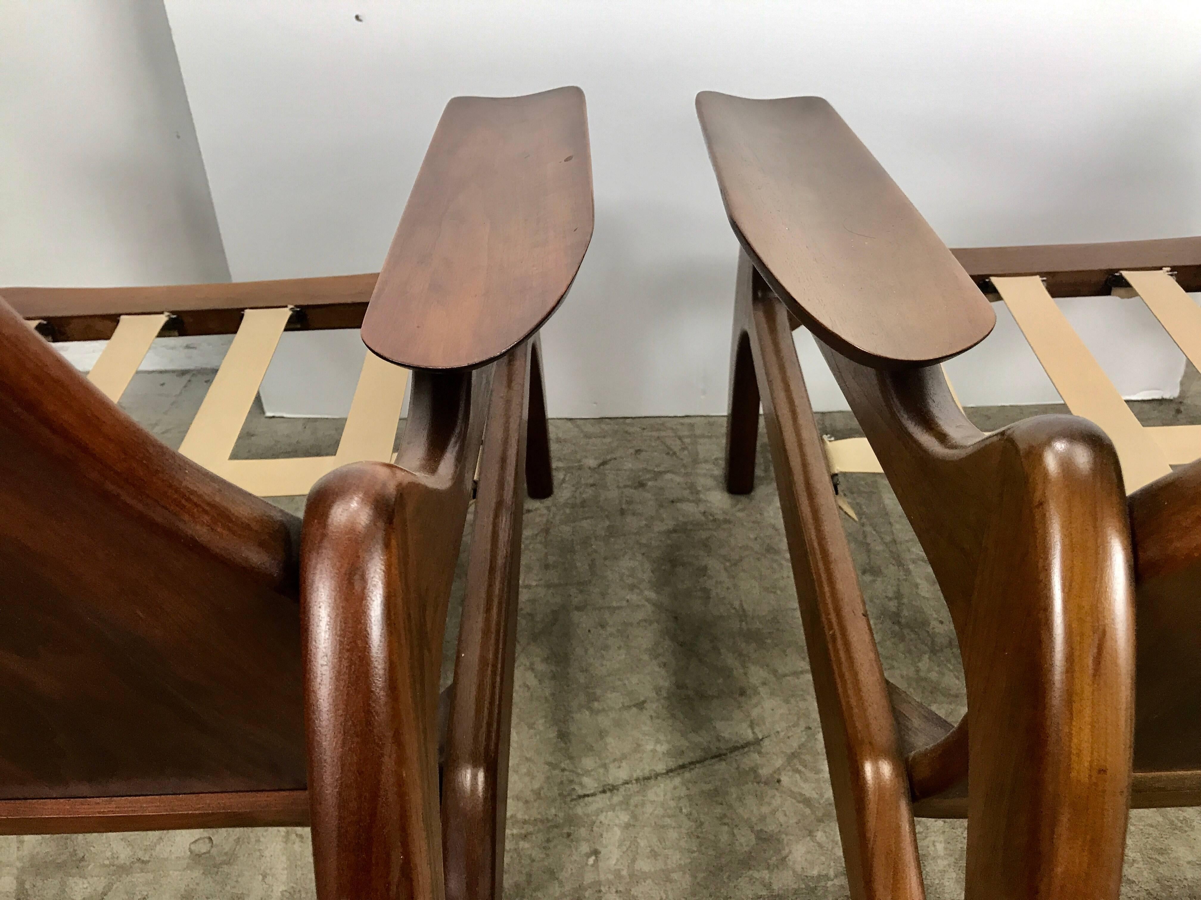 Pair of Model 1209C Walnut Lounge Chairs by Adrian Pearsall /Craft Associates 1