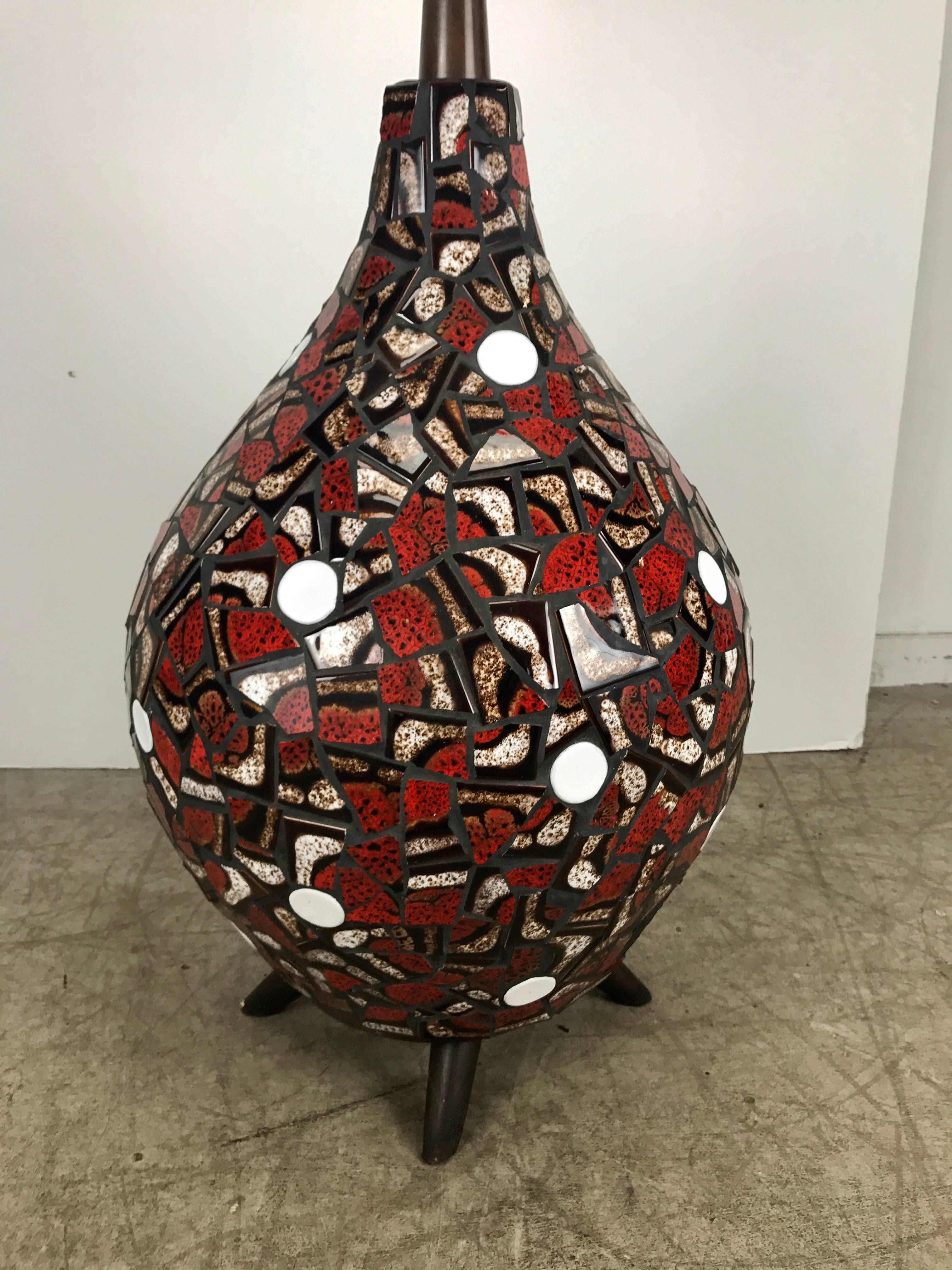 The material use is a mixture of fiberglass and wood. Here is a little background on the artist. Maurice Chalvignac was a Quebec ceramic artist who was not originally from Canada but was from France. He emigrated from France to Canada in 1957. Most