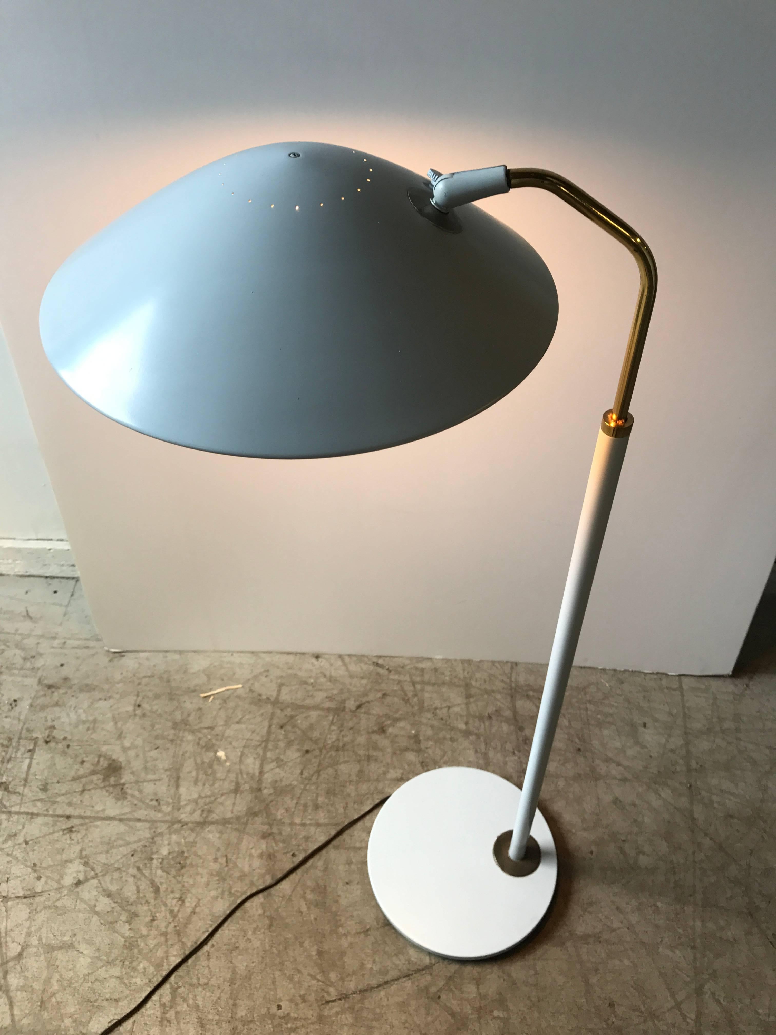 American Elusive Gerald Thurston Lightolier Articulating Reading Lamp, 1950s