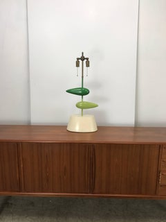 Unusual Modernist Painted Metal "ZEPPELIN" Table Lamp by Heifetz