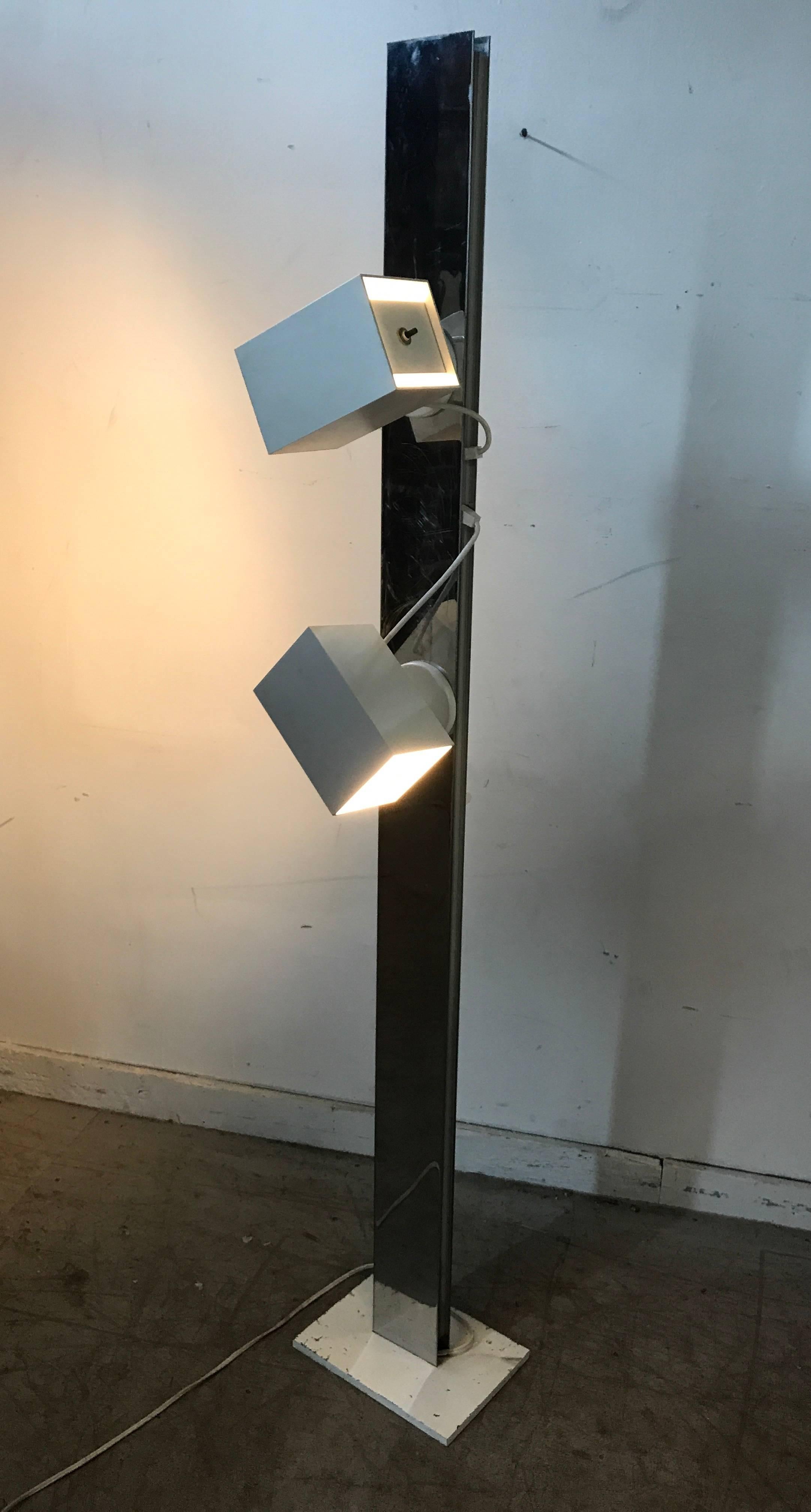 Modernist Chromed Steel Pillar Adjustable Floor Lamp by George Kovacs, 1960 1