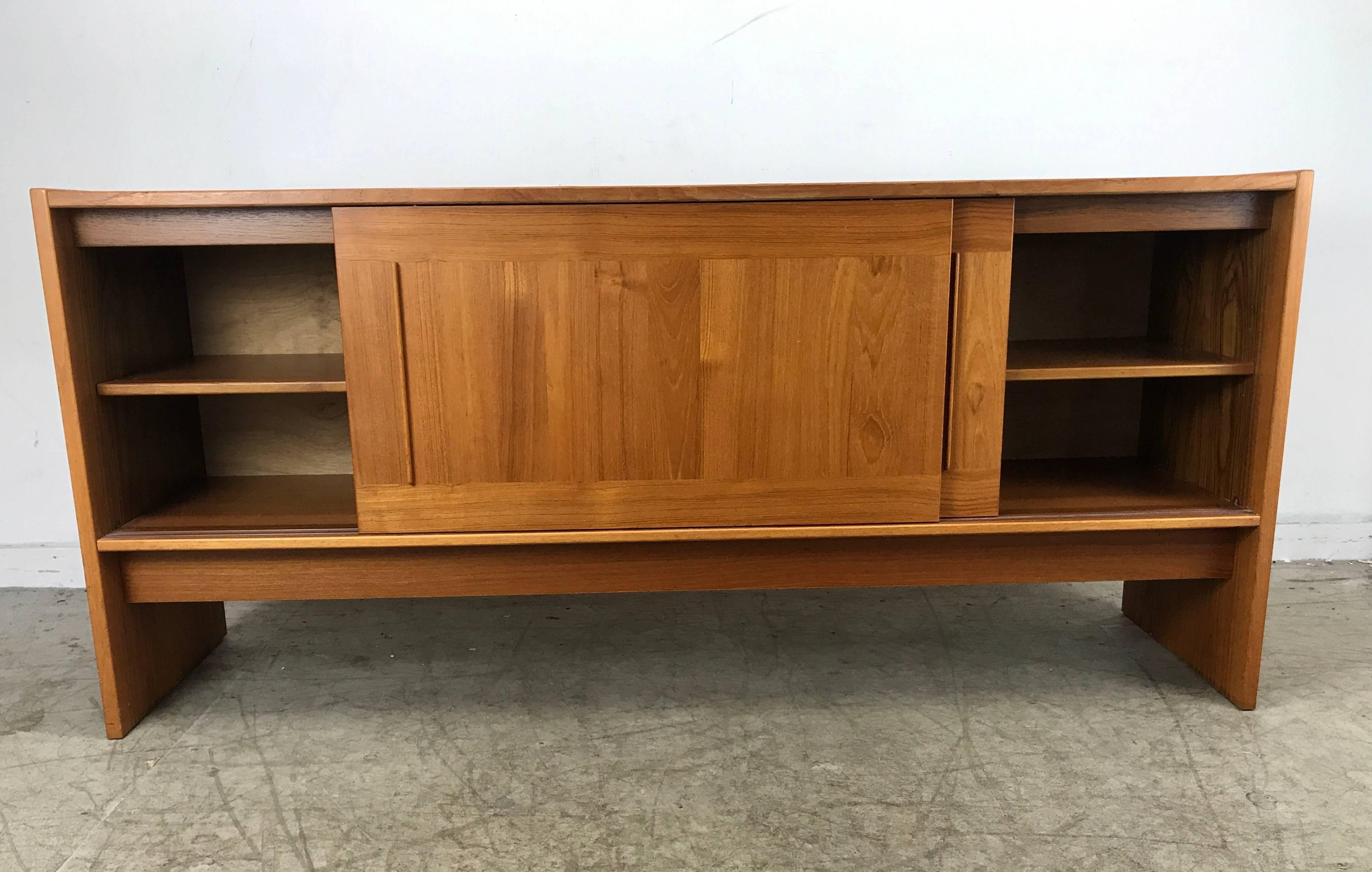 20th Century Danish Modern Teak and Slate Tile Top Credenza or Sideboard by Gangso Moblier