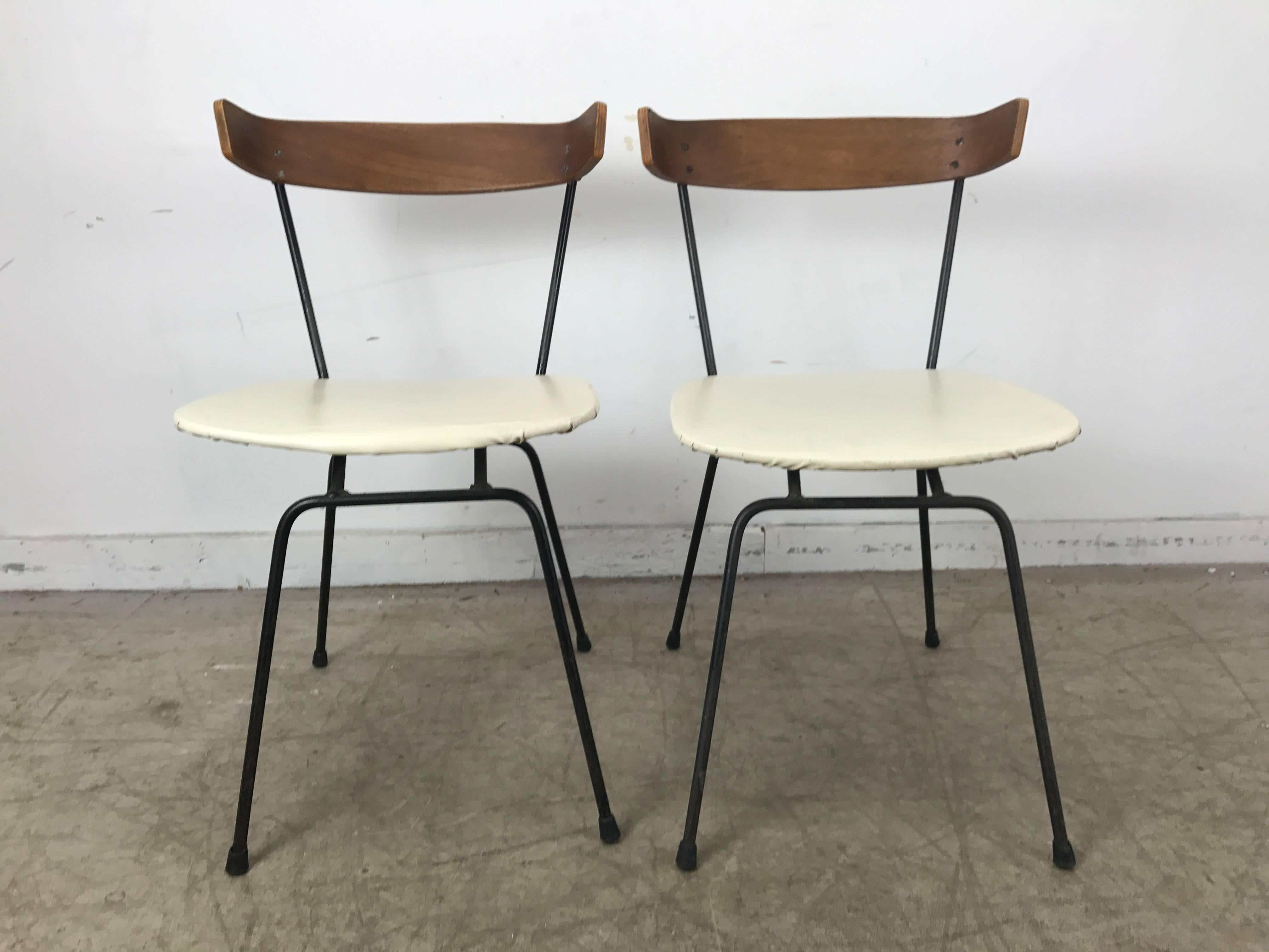 20th Century Classic Modernist Dining Chairs. Iron and Plywood by Clifford Pascoe