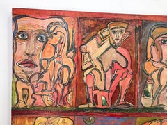 Monumentale dipinto a olio su tela in stile modernista di Alexander Gore "Colpo di punta".