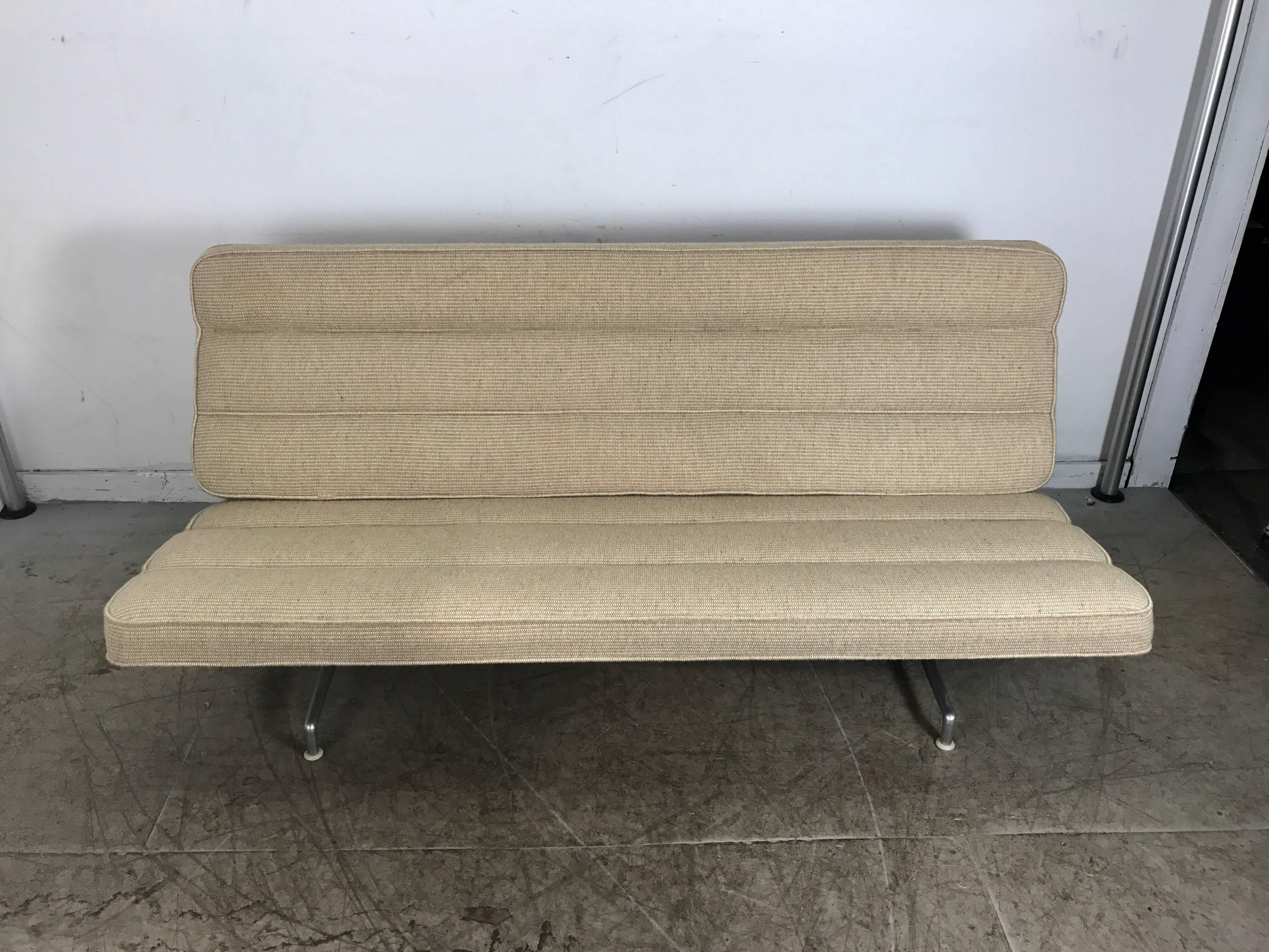 Mid-Century Modern Rare 3473 Channel Seat and Back Sofa by Charles Eames