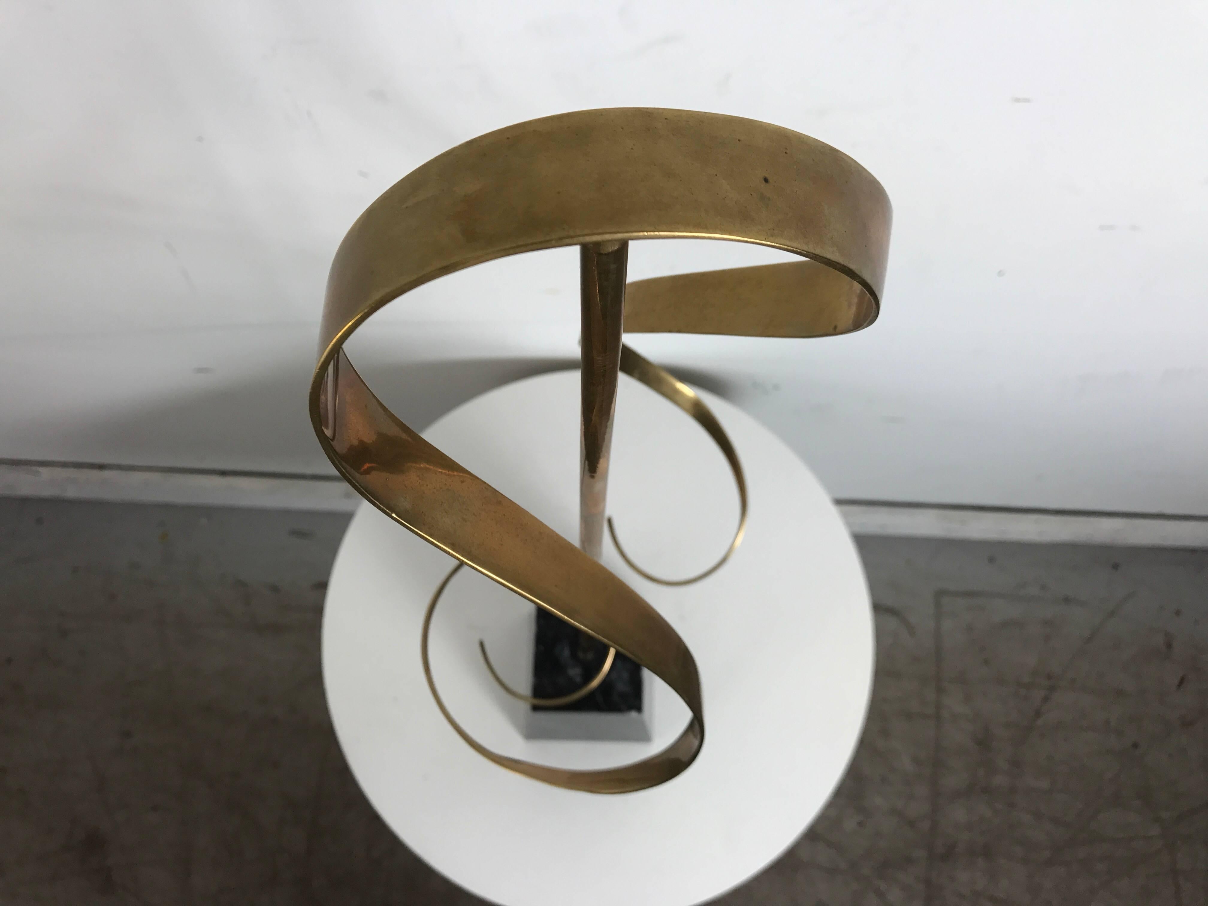 20th Century Brass and Marble Kinetic Sculpture by Russell Seacrest
