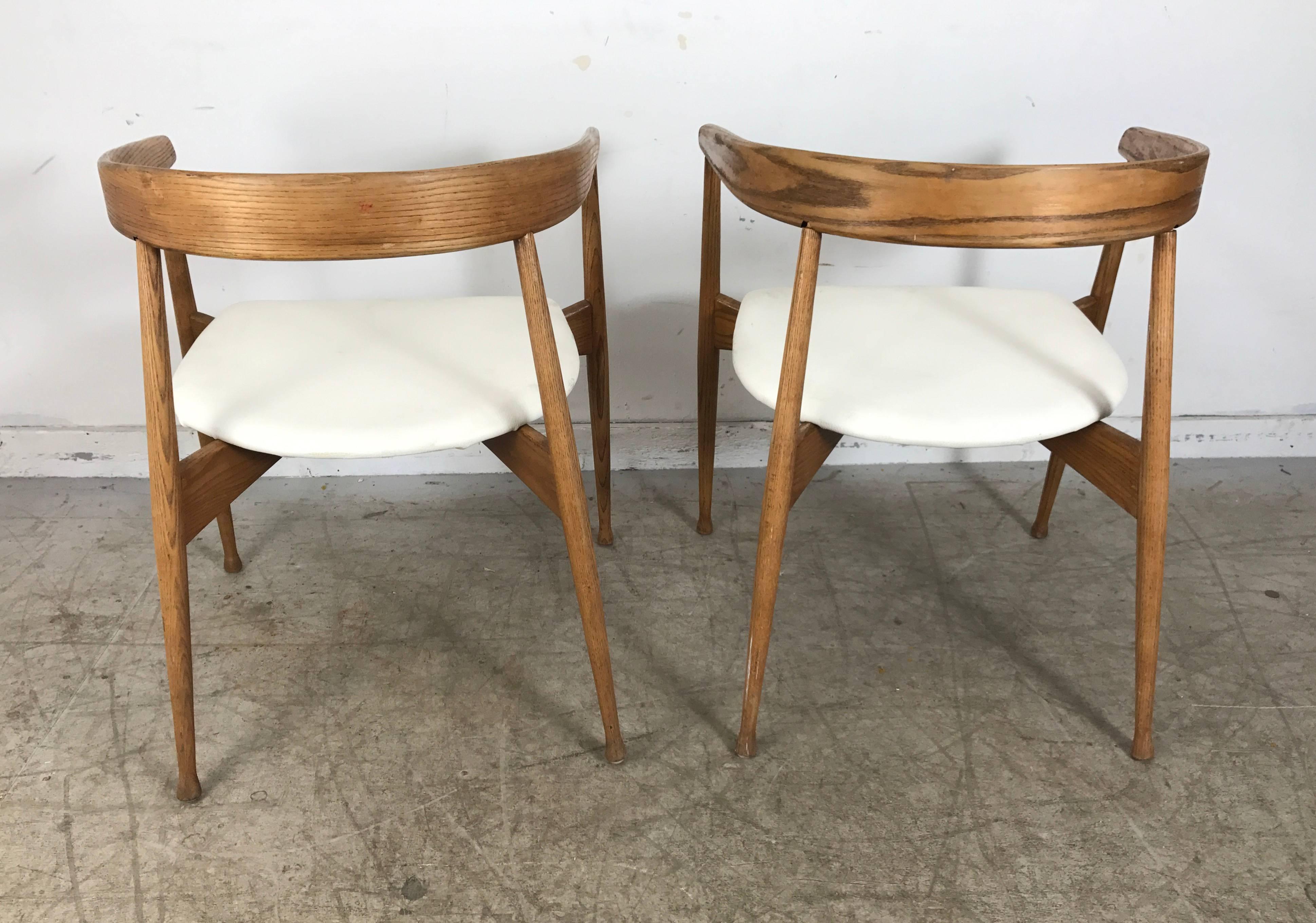 Matched Pair of American Danish Armchairs Manner of Hans Wegner 1