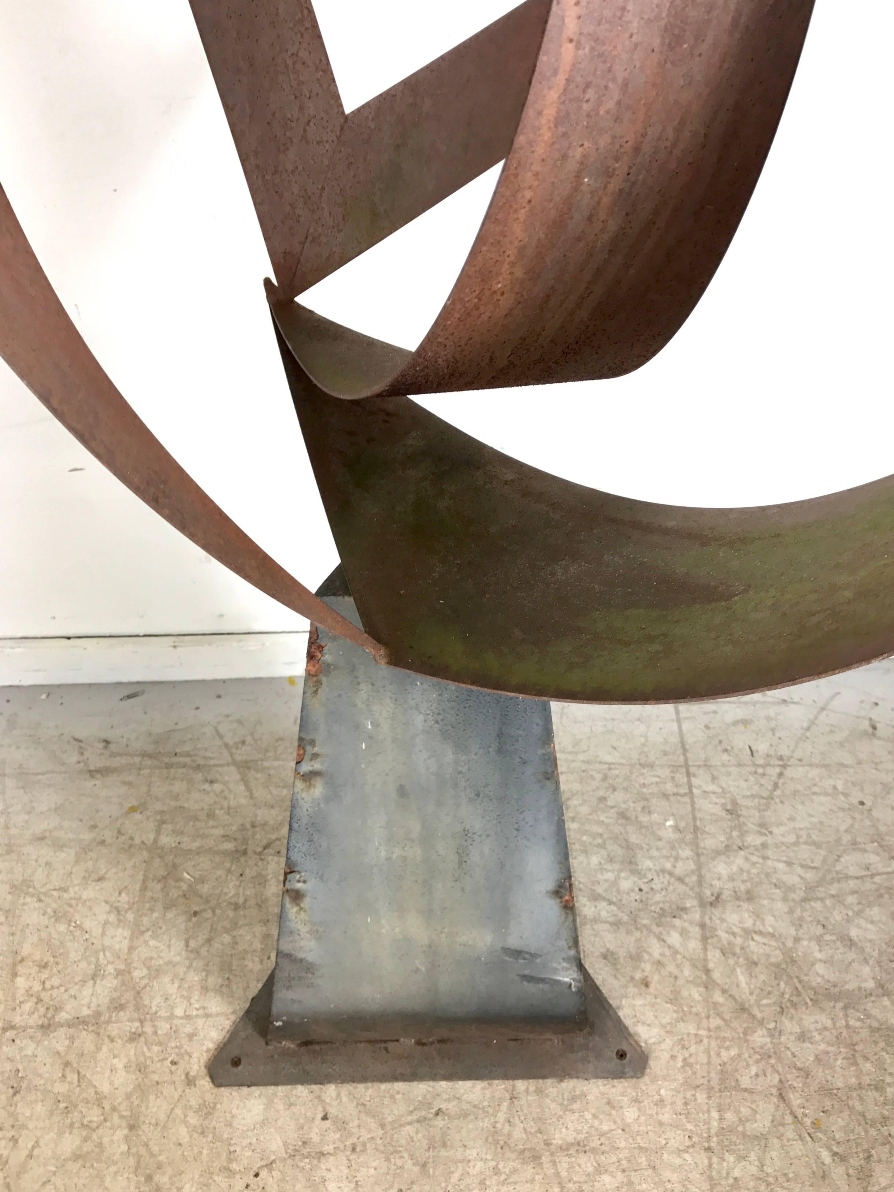 American Large Metal Abstract Modernist Sculpture by Bill Heise