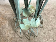 Modernist Copper Cattail, Lily Pad Handmade Floor Sculpture, Max Howard
